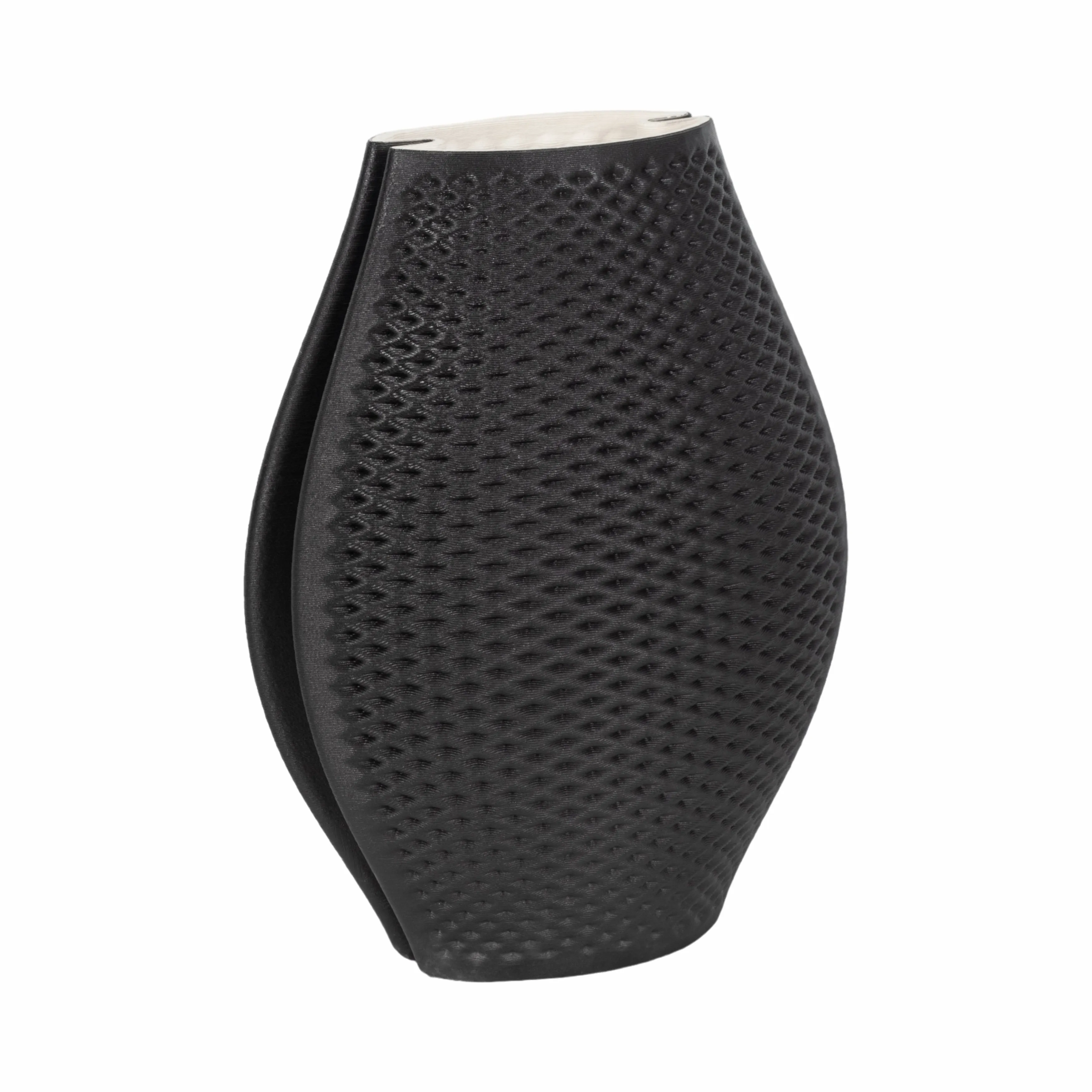 15" FERNANDO 3D PRINTED VASE, BLACK
