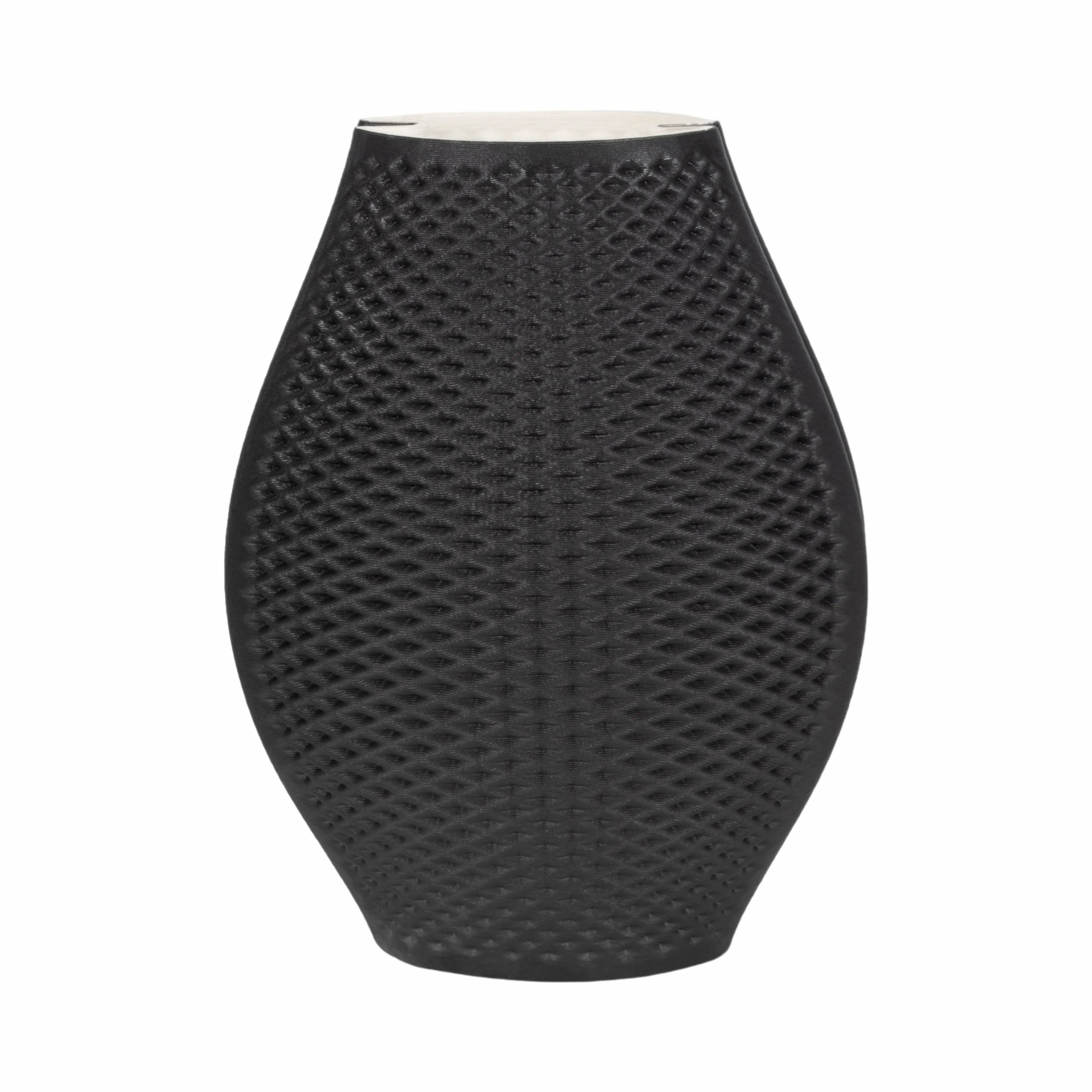 15" FERNANDO 3D PRINTED VASE, BLACK
