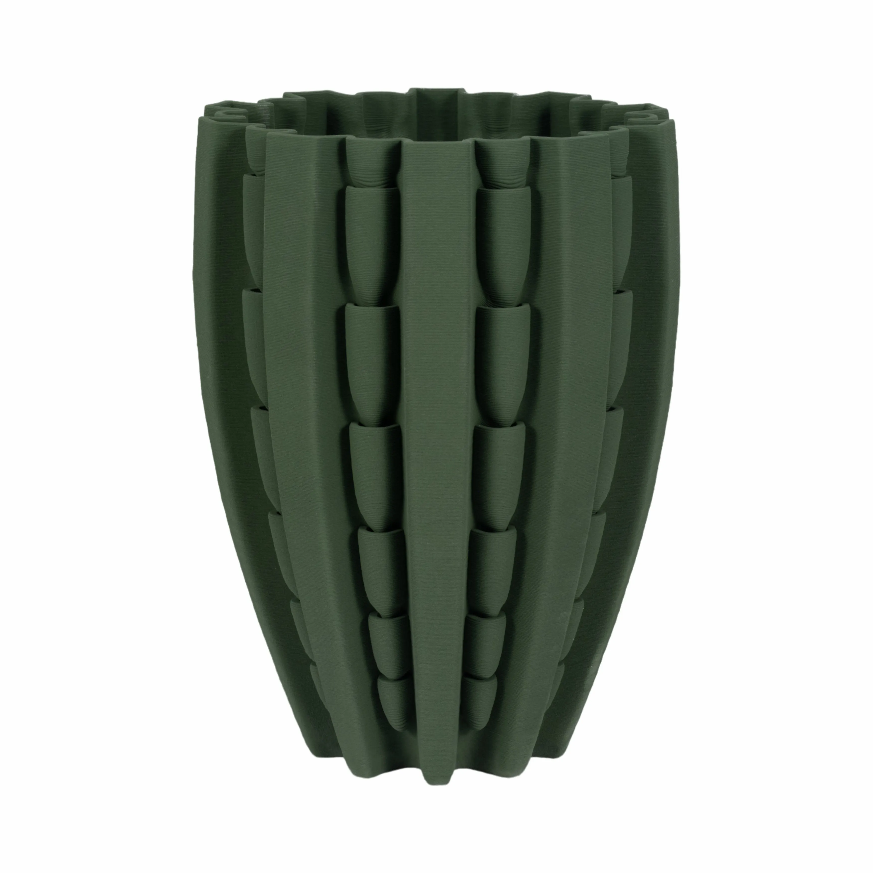 15" LAKELAND 3D PRINTED VASE, GREEN