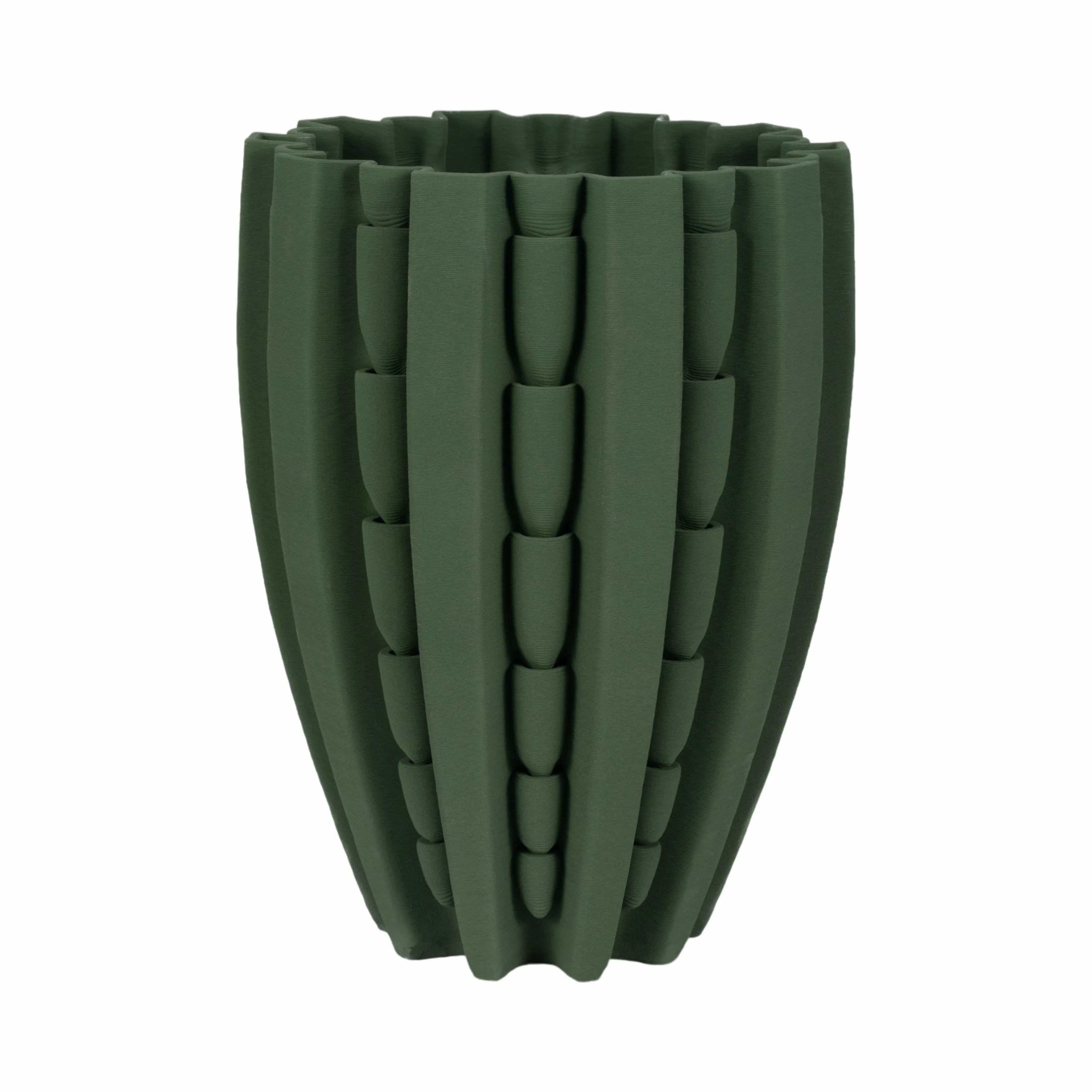 15" LAKELAND 3D PRINTED VASE, GREEN