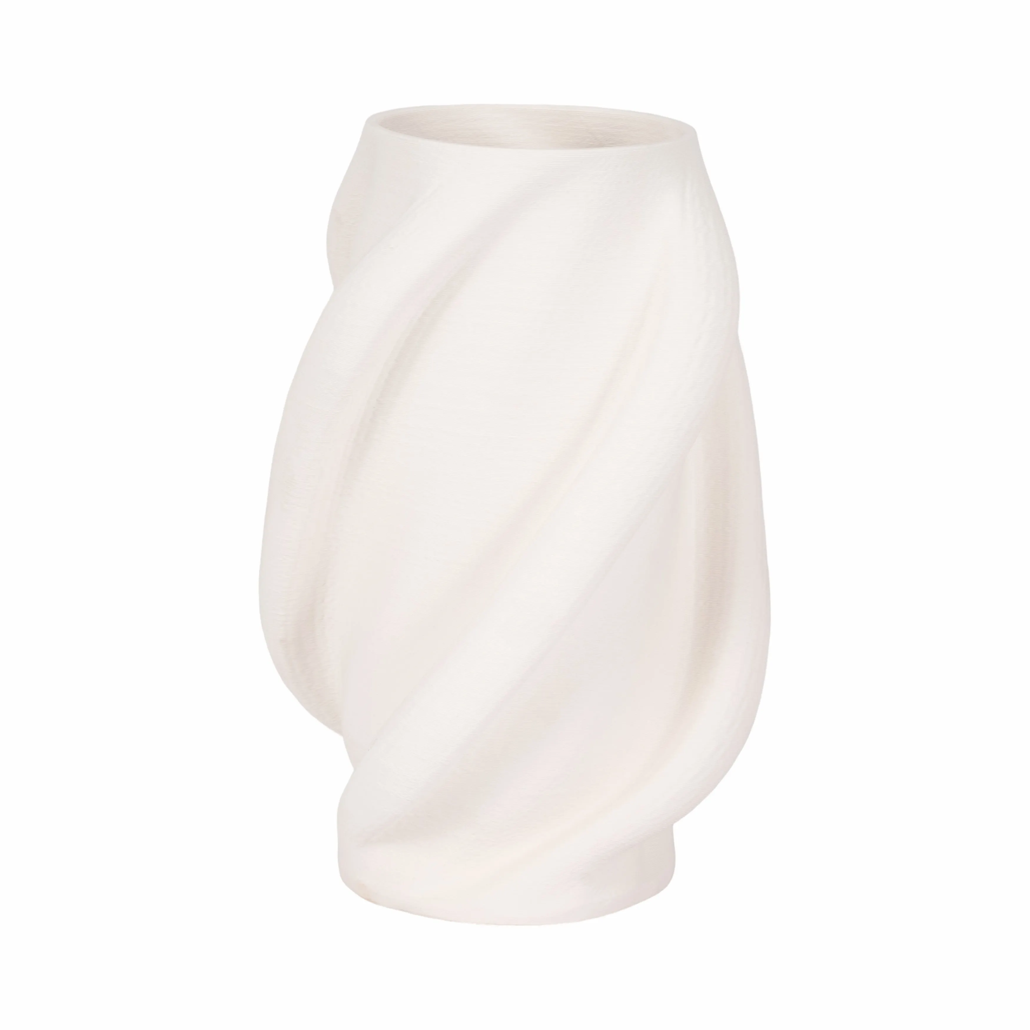 15" MURANO 3D PRINTED LARGE VASE, WHITE