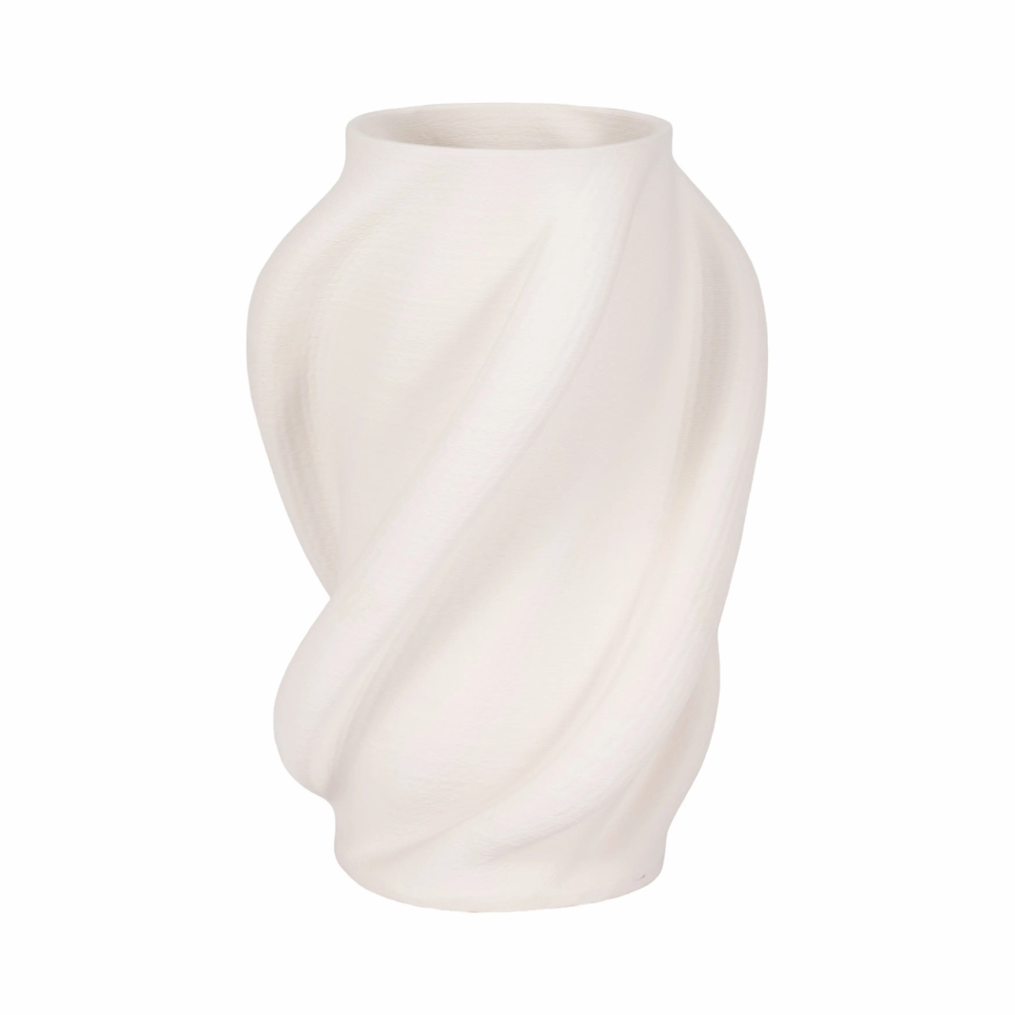 15" MURANO 3D PRINTED LARGE VASE, WHITE