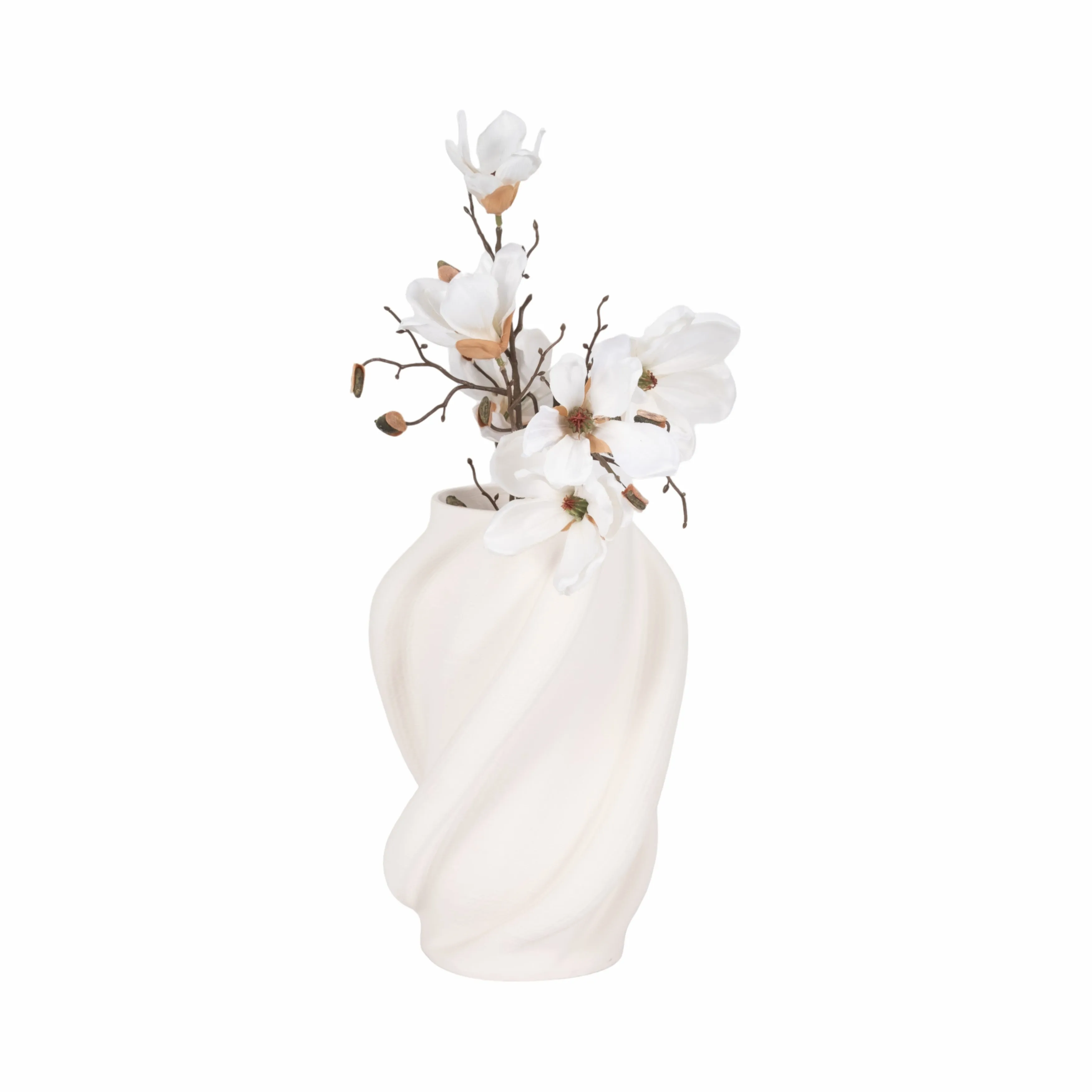15" MURANO 3D PRINTED LARGE VASE, WHITE