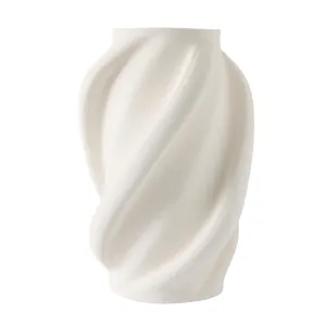 15" MURANO 3D PRINTED LARGE VASE, WHITE
