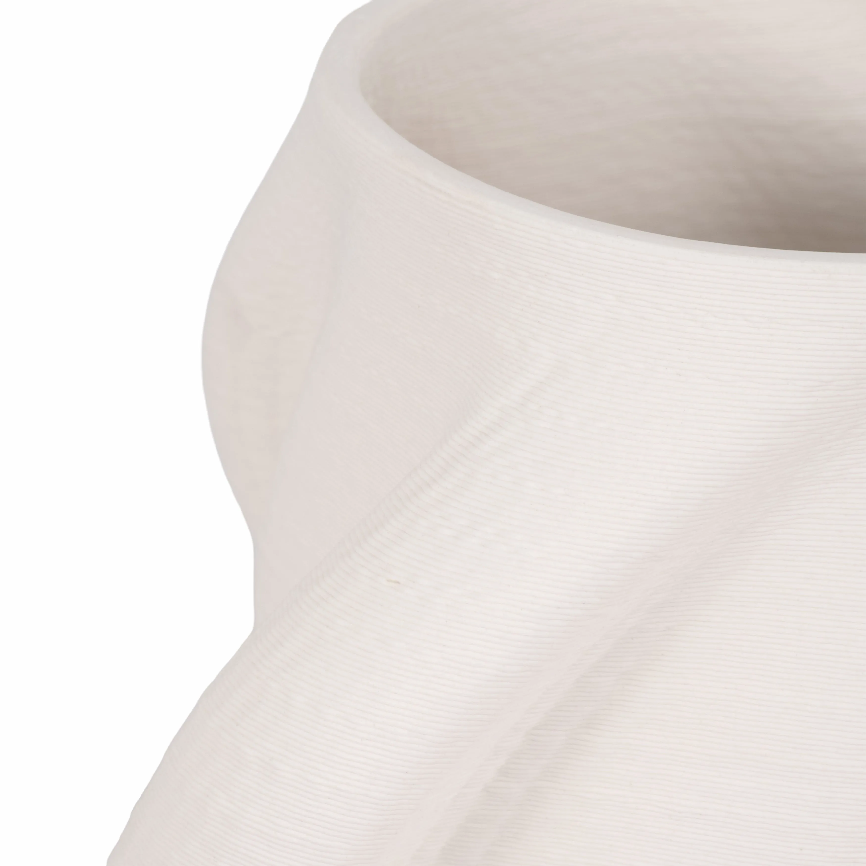 15" MURANO 3D PRINTED LARGE VASE, WHITE
