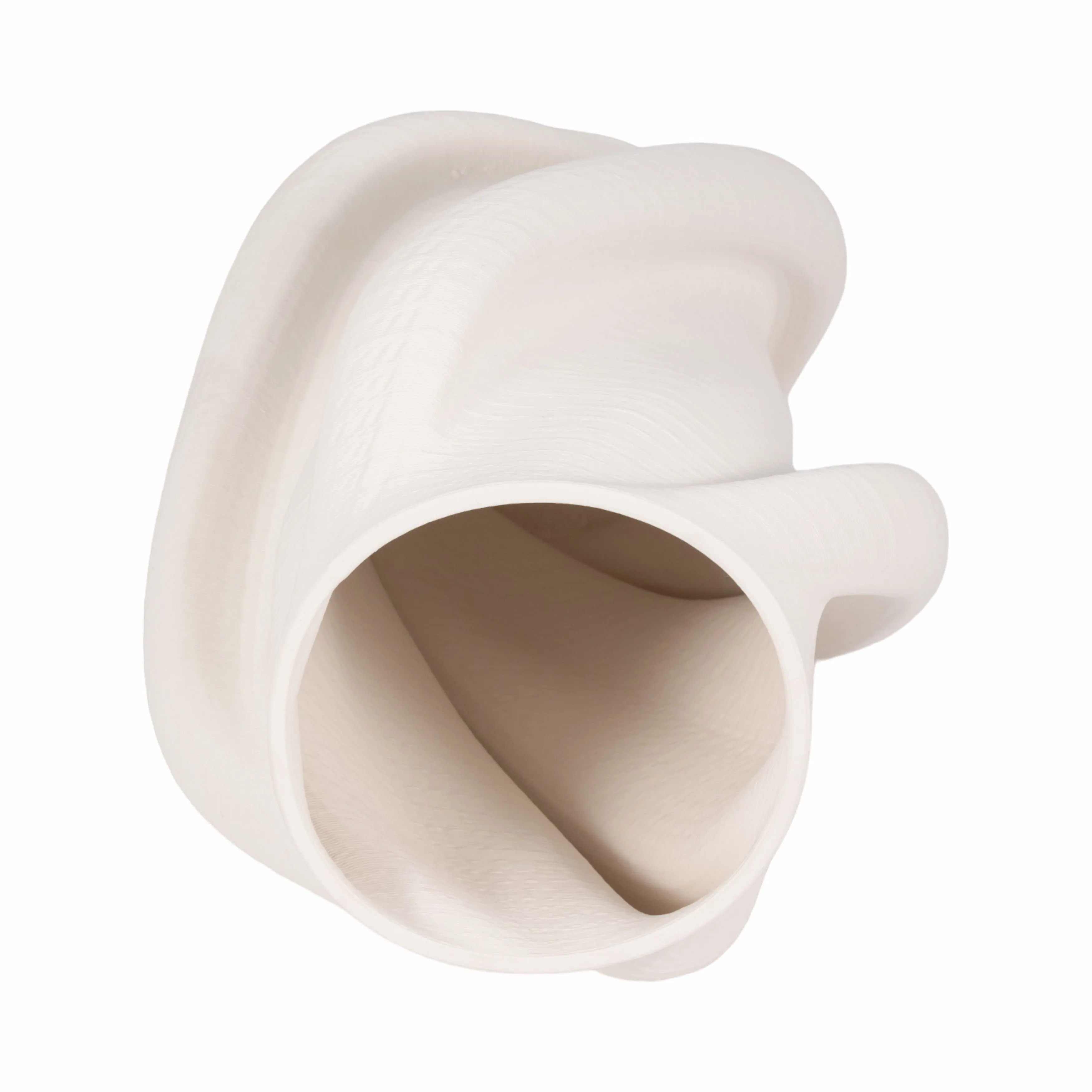 15" MURANO 3D PRINTED LARGE VASE, WHITE