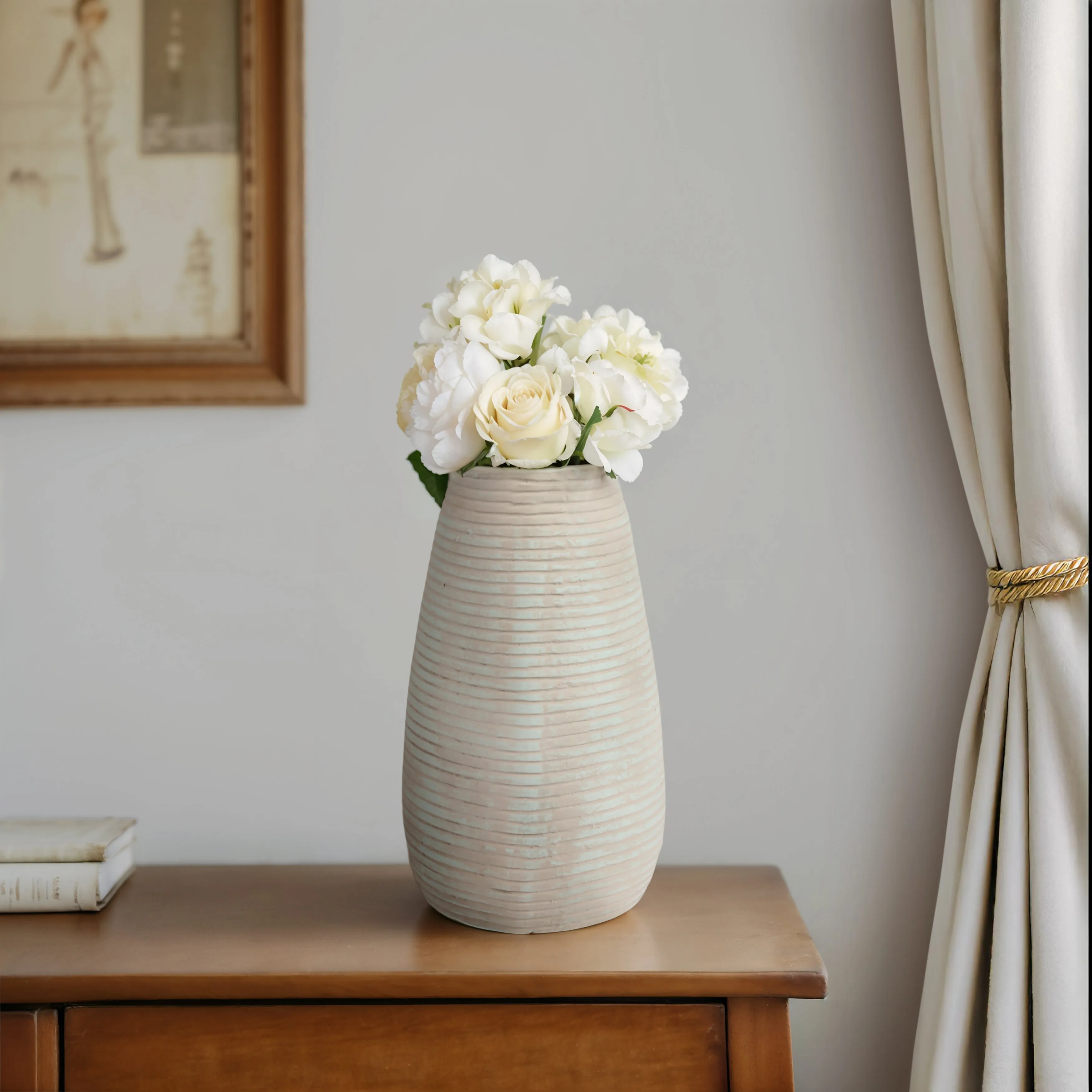 15" Padma Teal Medium Ecomix Vase