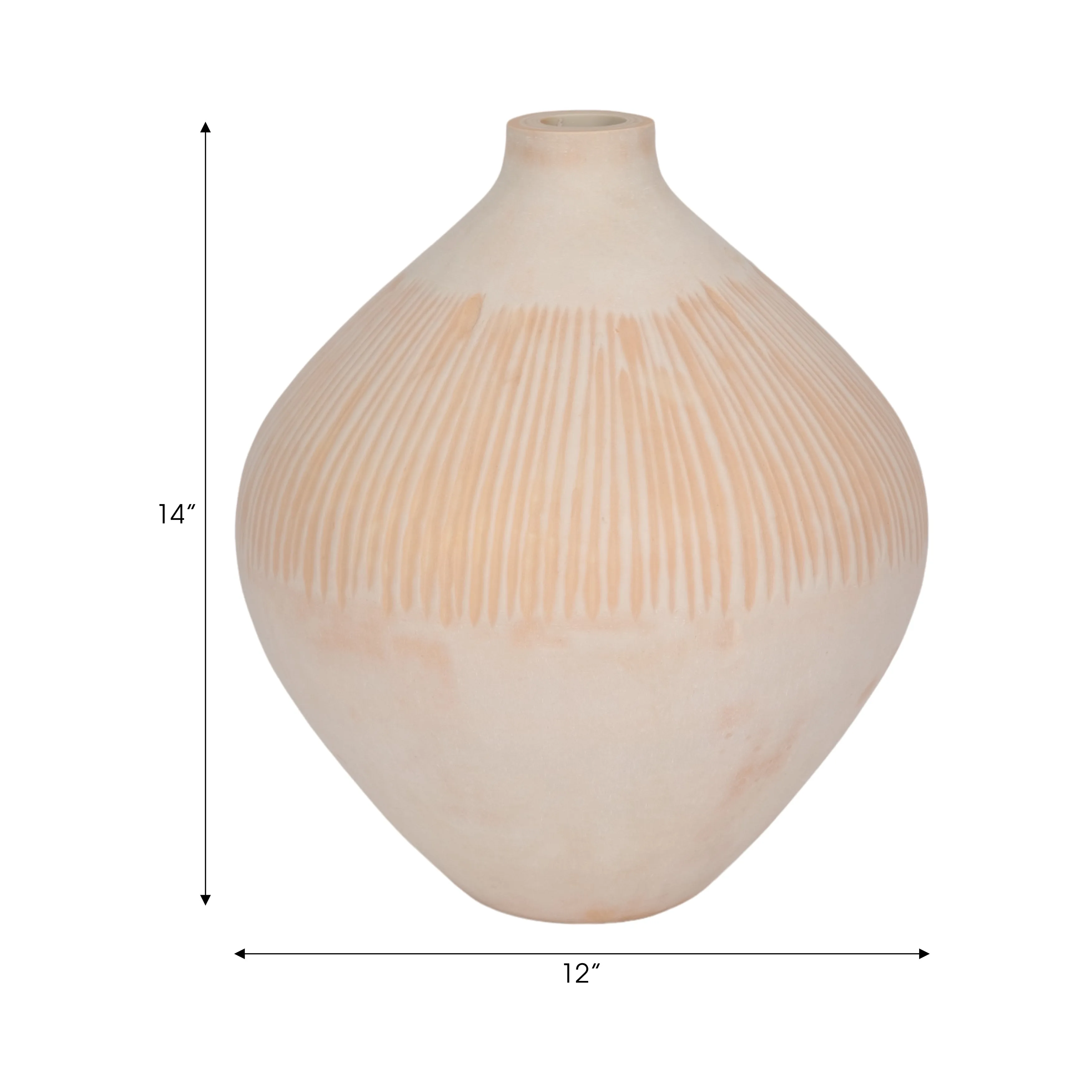 15" WALLACE CREAM SMALL GLASS VASE