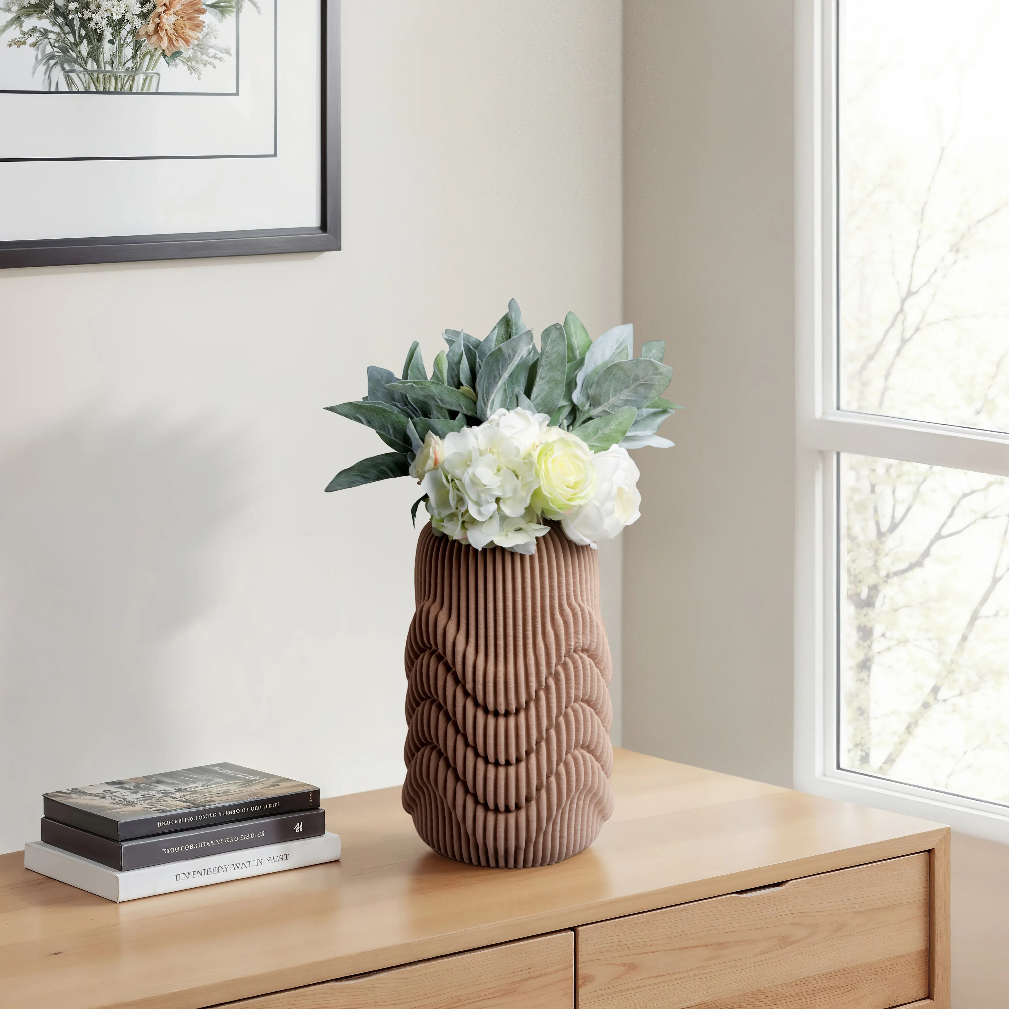15"ethos Large 3d Printed Porcelain Vase