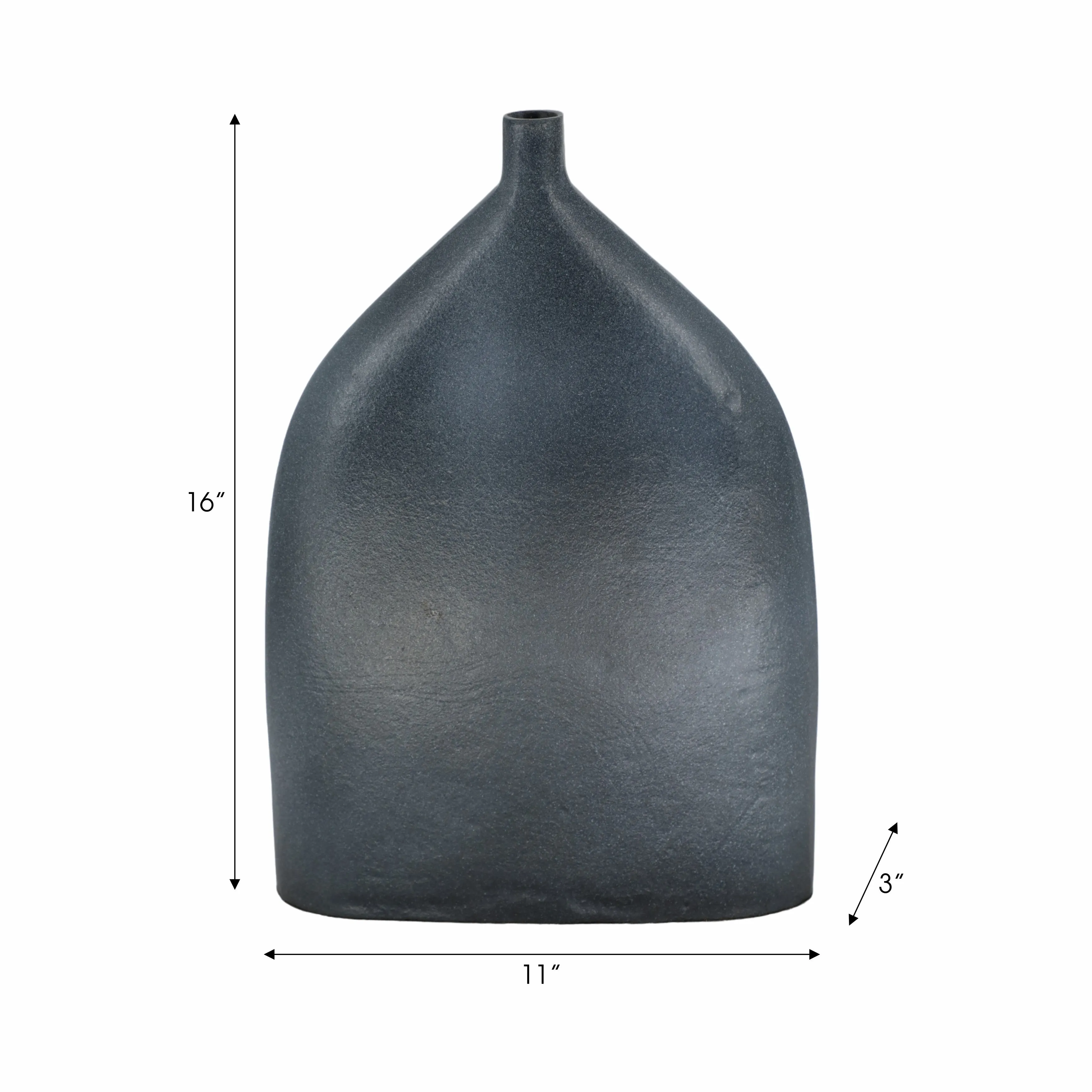 16" MAUER SLEEK METAL GRAY VASE