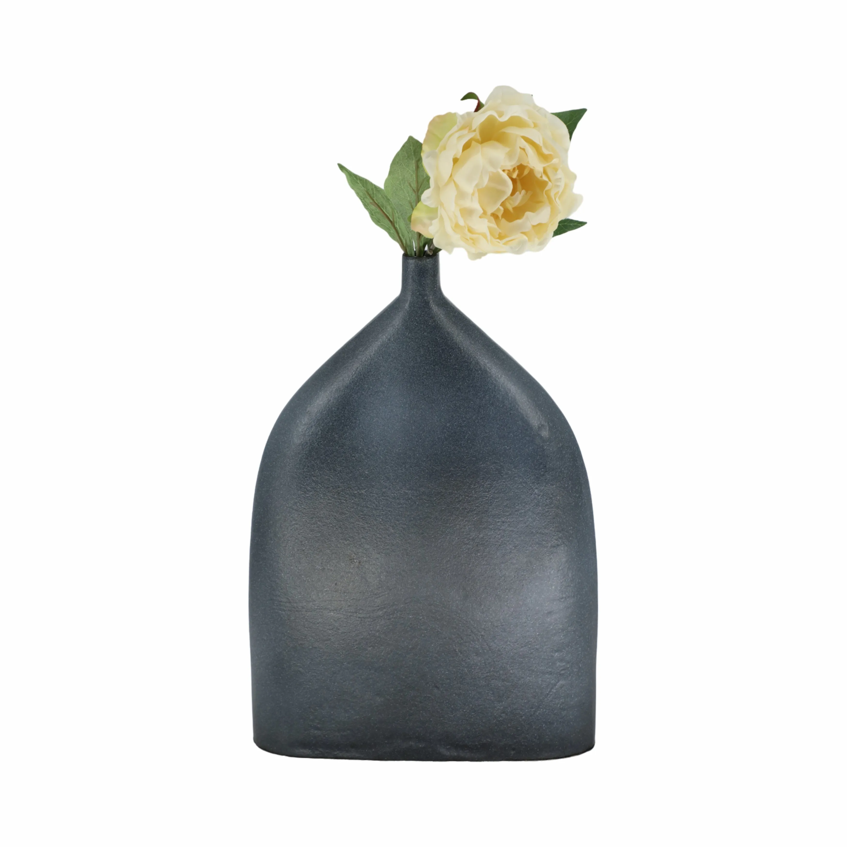 16" MAUER SLEEK METAL GRAY VASE
