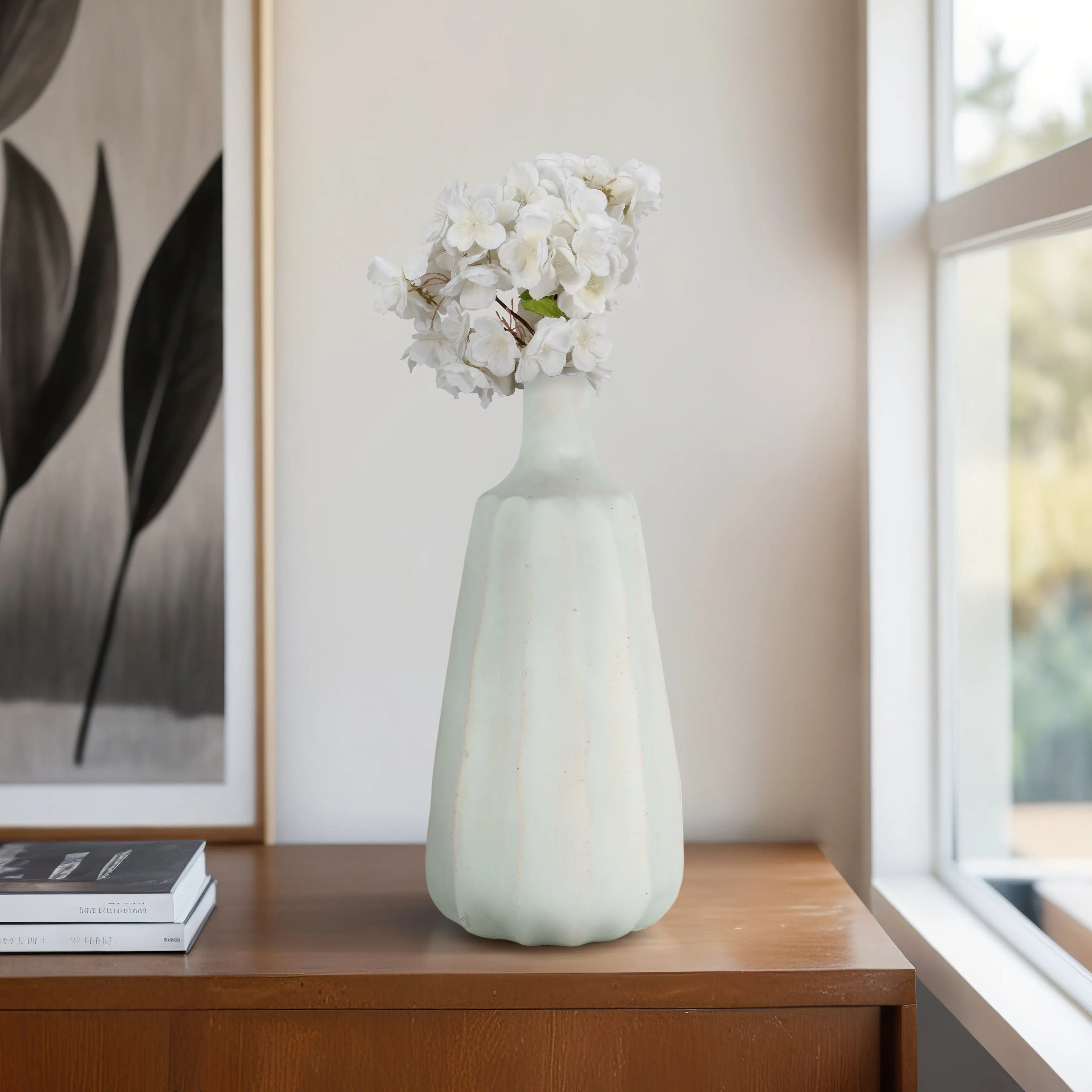 16" NEWBRIDGE LARGE TEAL ECOMIX VASE