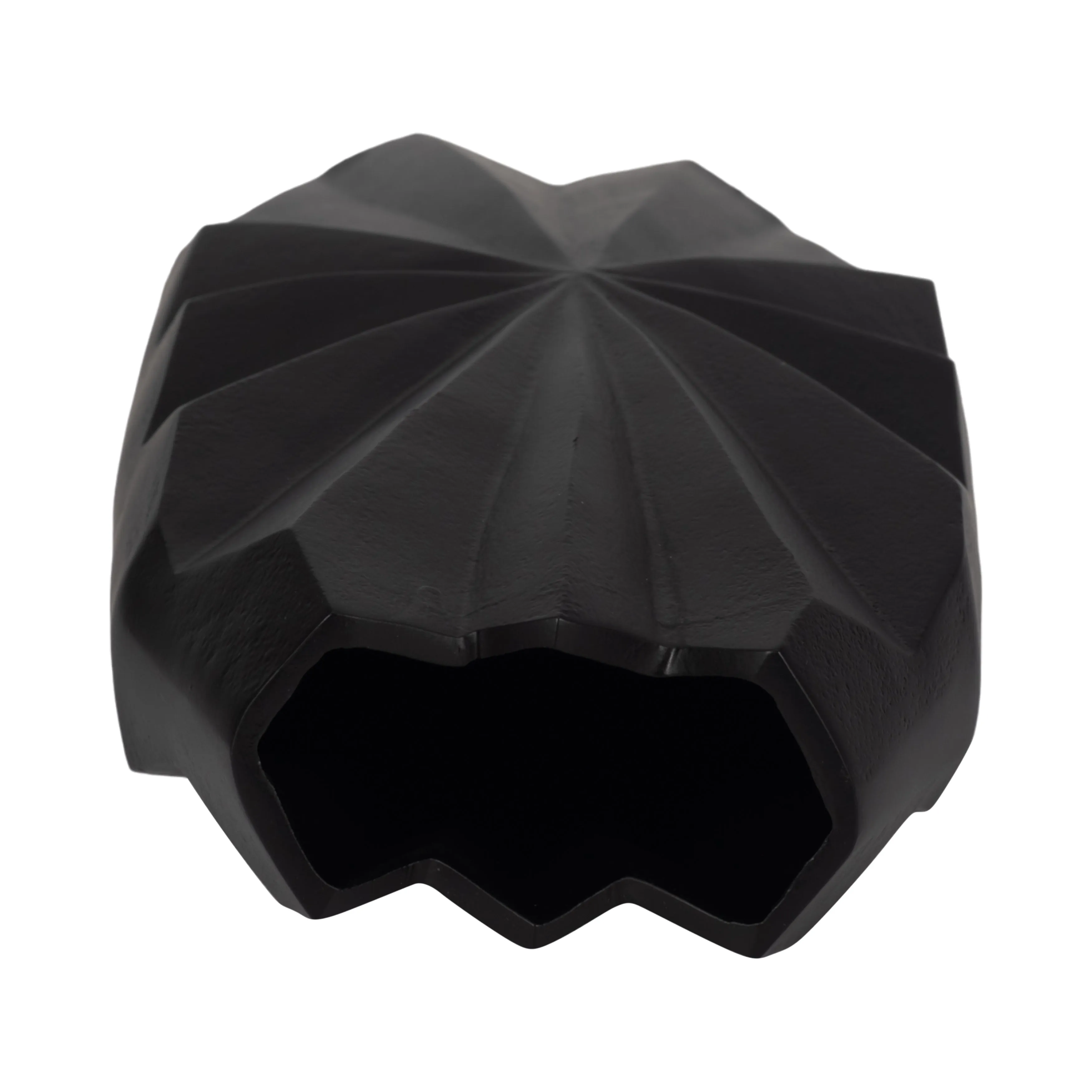 16" Udine Large Metal Vase, Black