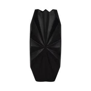 16" Udine Large Metal Vase, Black