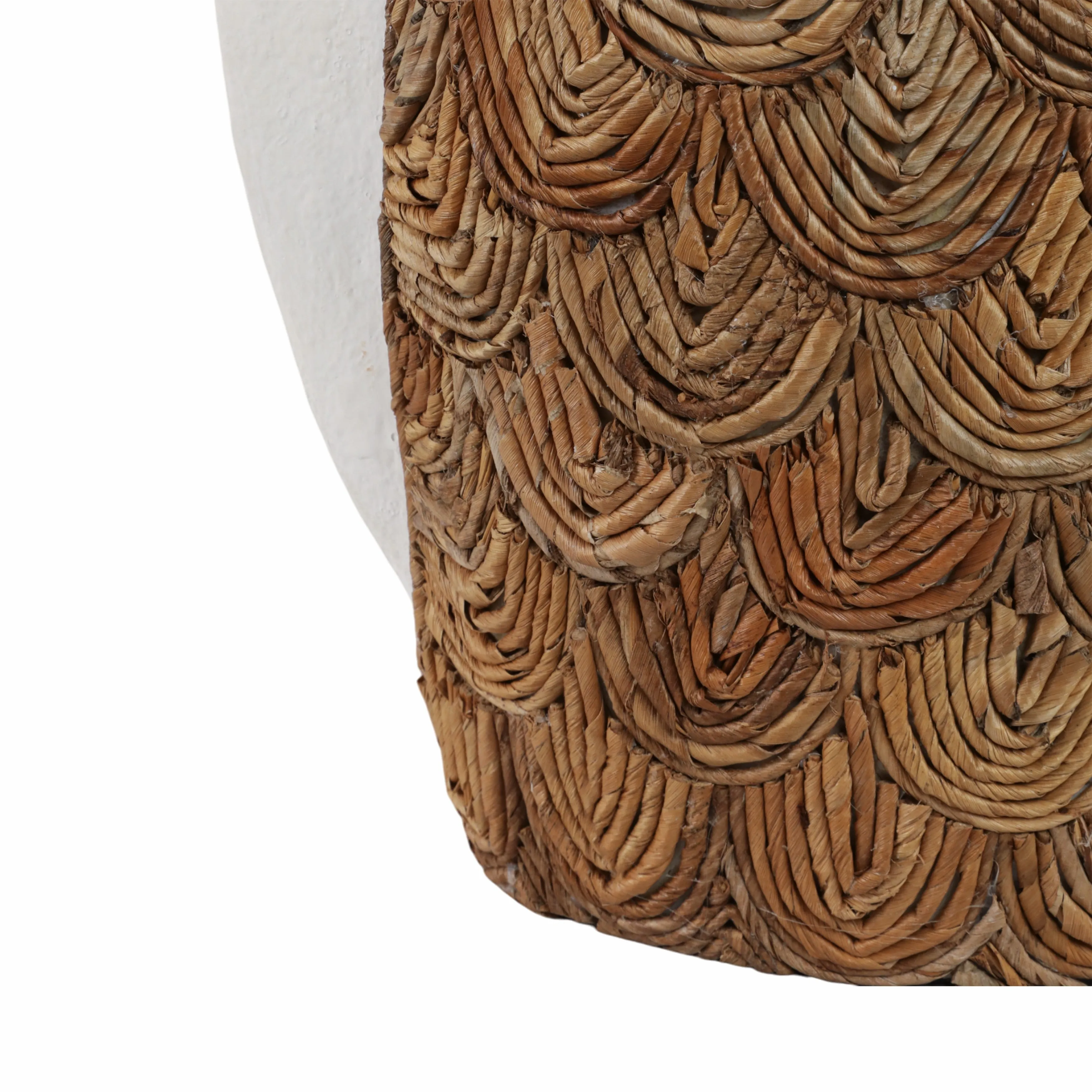 16" Woven Scale Terracotta Fsh Vase, Ivory/natural
