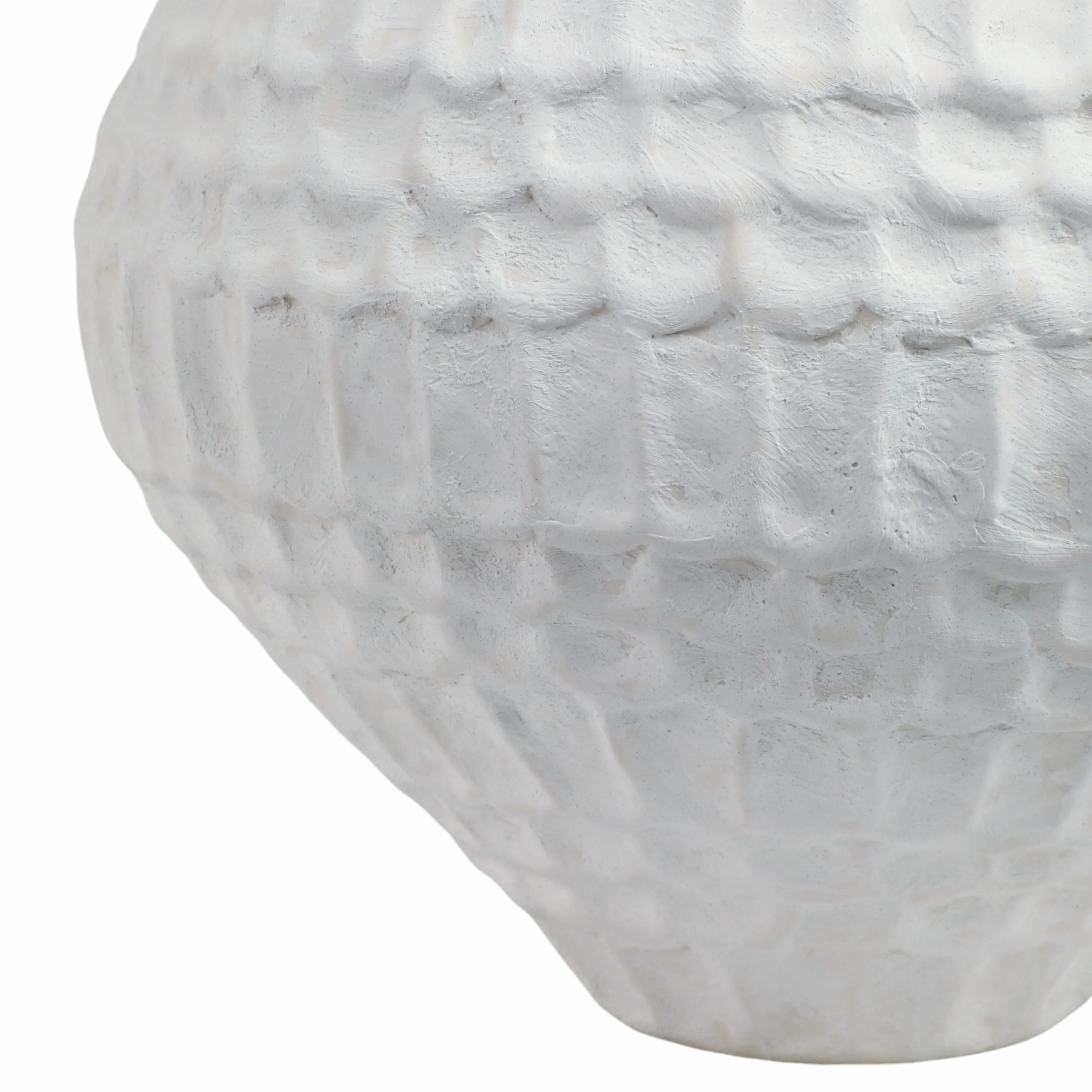 16"callan Large 3d Printed Porcelain Vase, Ivory