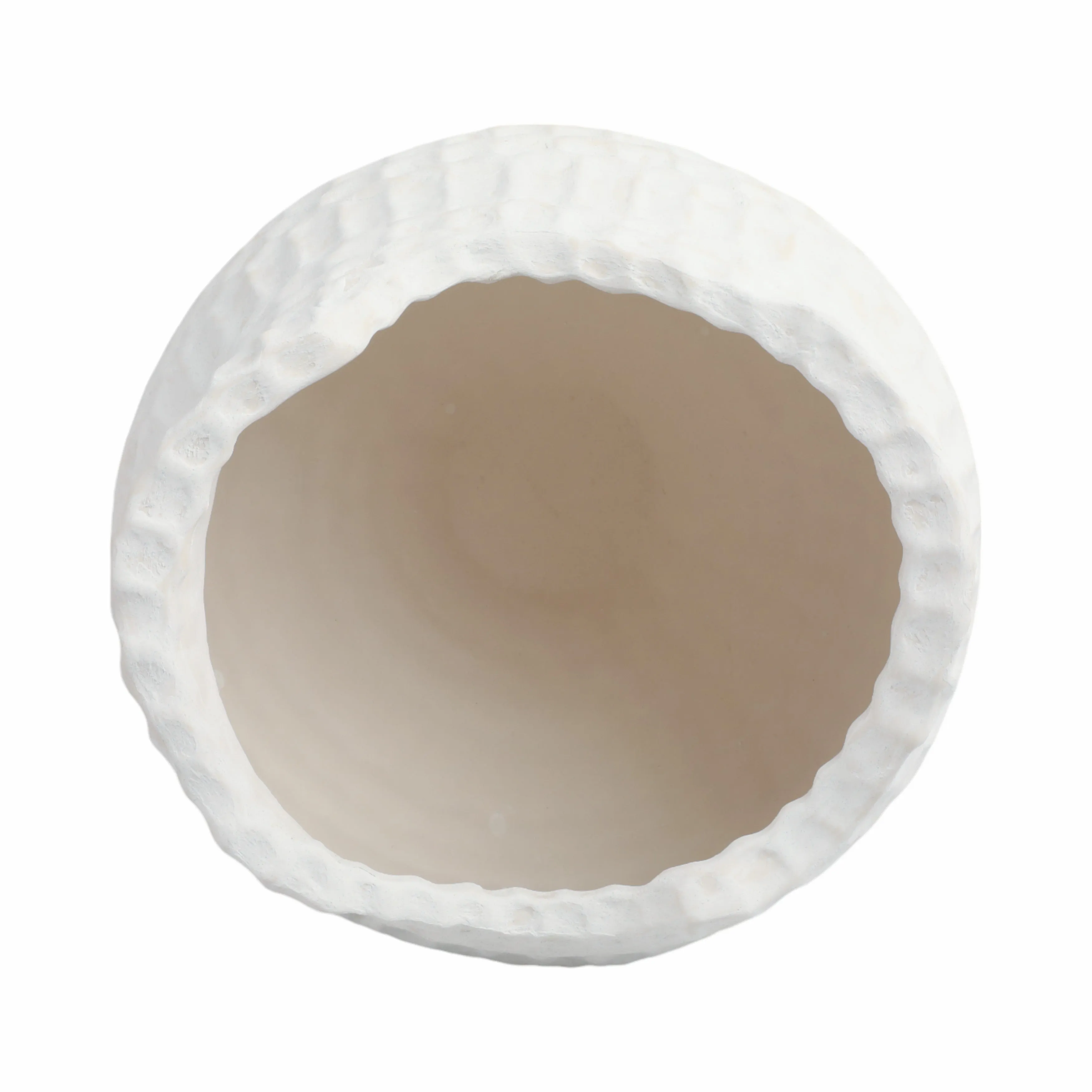 16"callan Large 3d Printed Porcelain Vase, Ivory