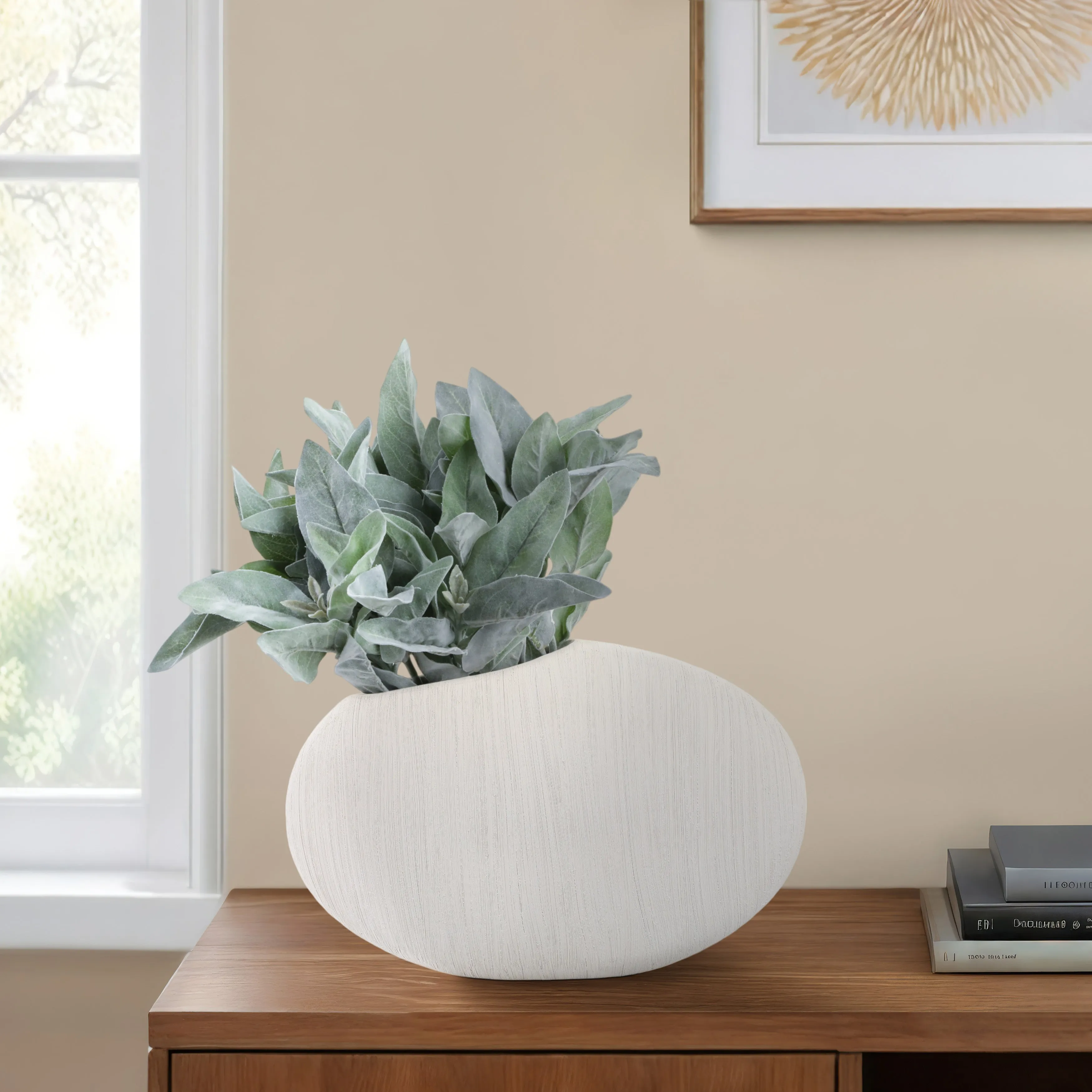16x11" Cascais Small White Portugal Vase