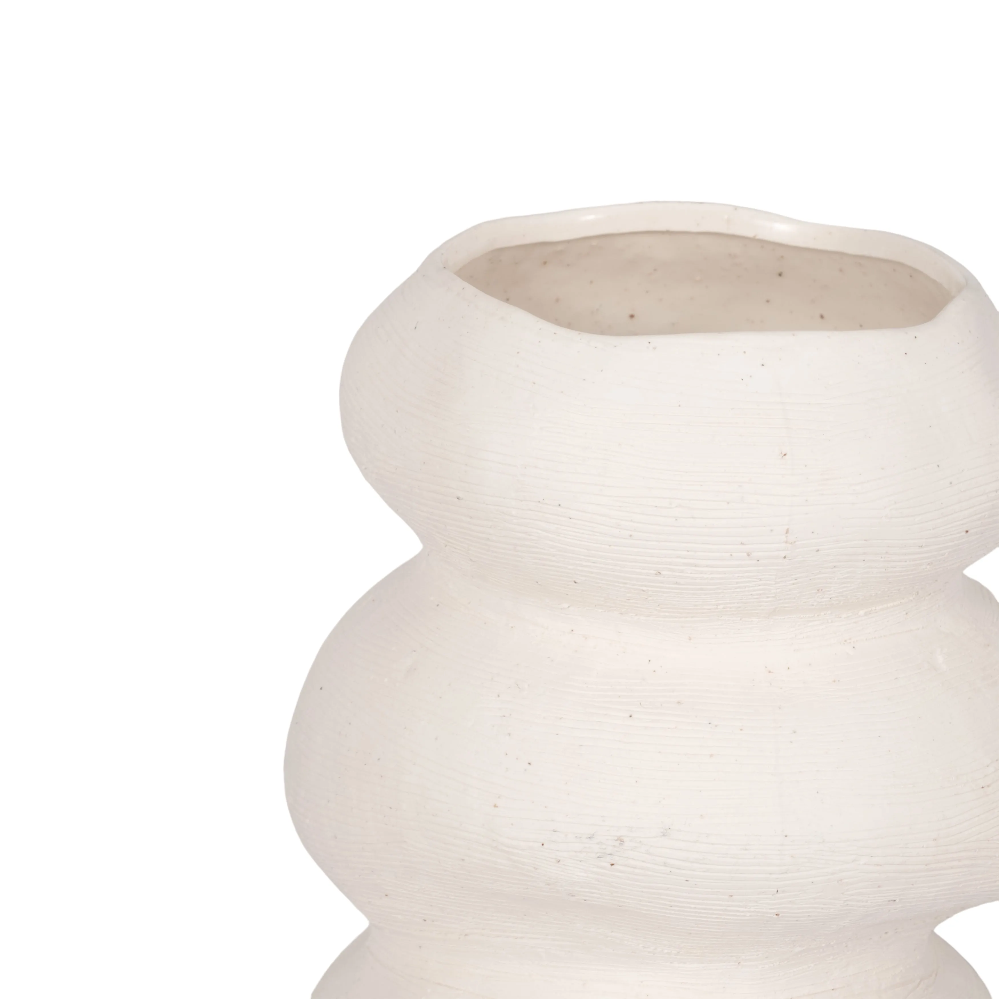 16x8" Hand Scribed Cairn Vase, White