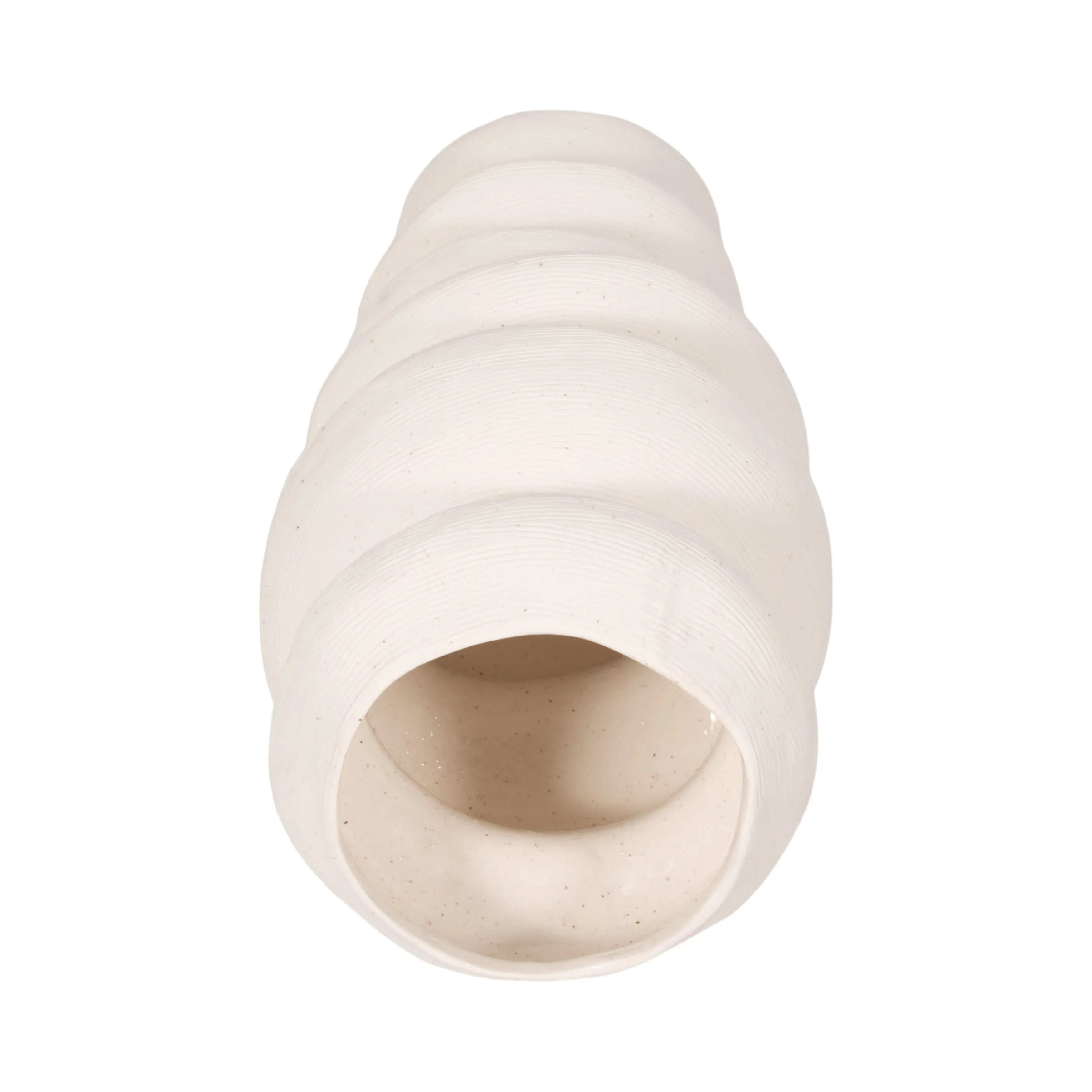 16x8" Hand Scribed Cairn Vase, White