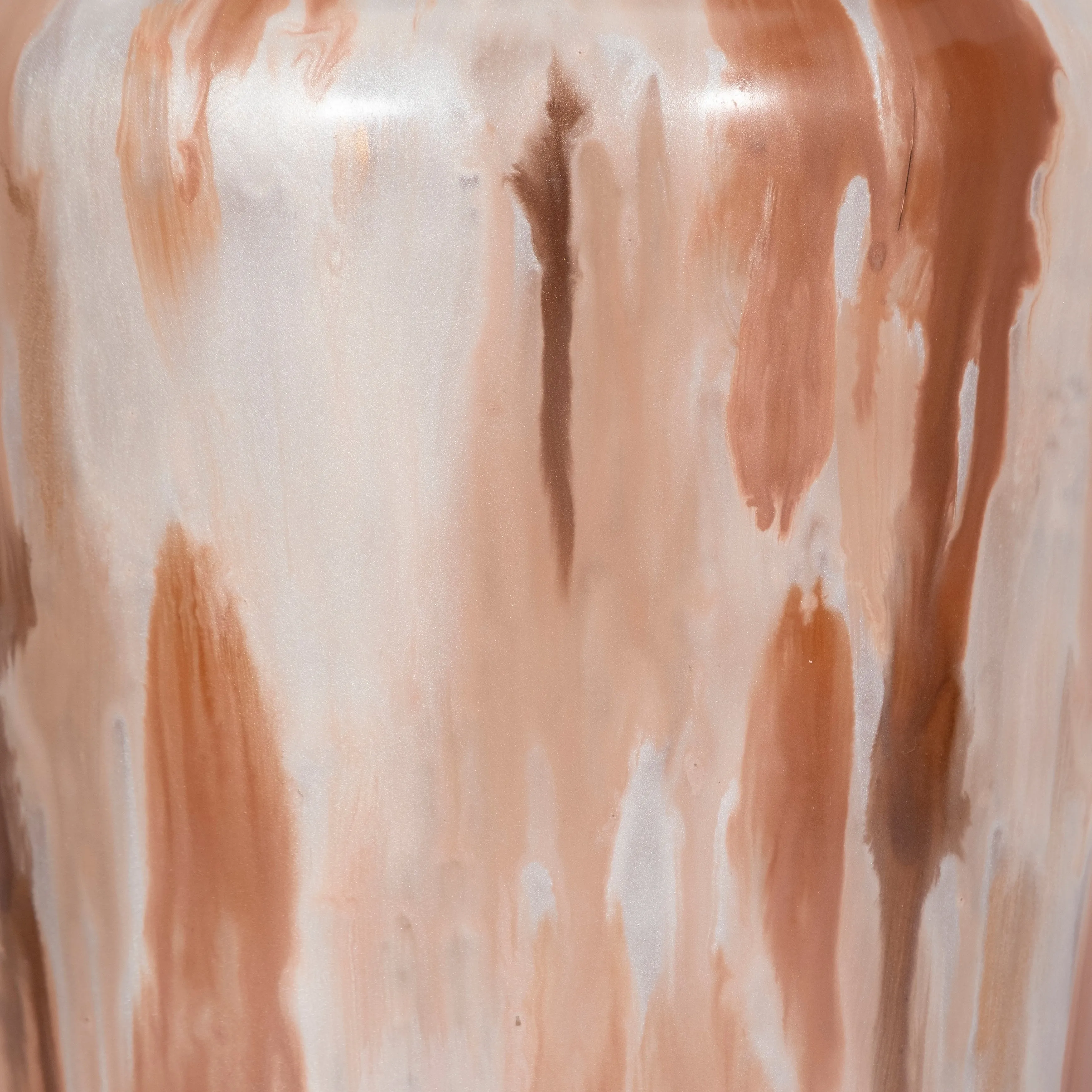 17" Nude Drip Finish Glass Floor Vase, Tan Multi