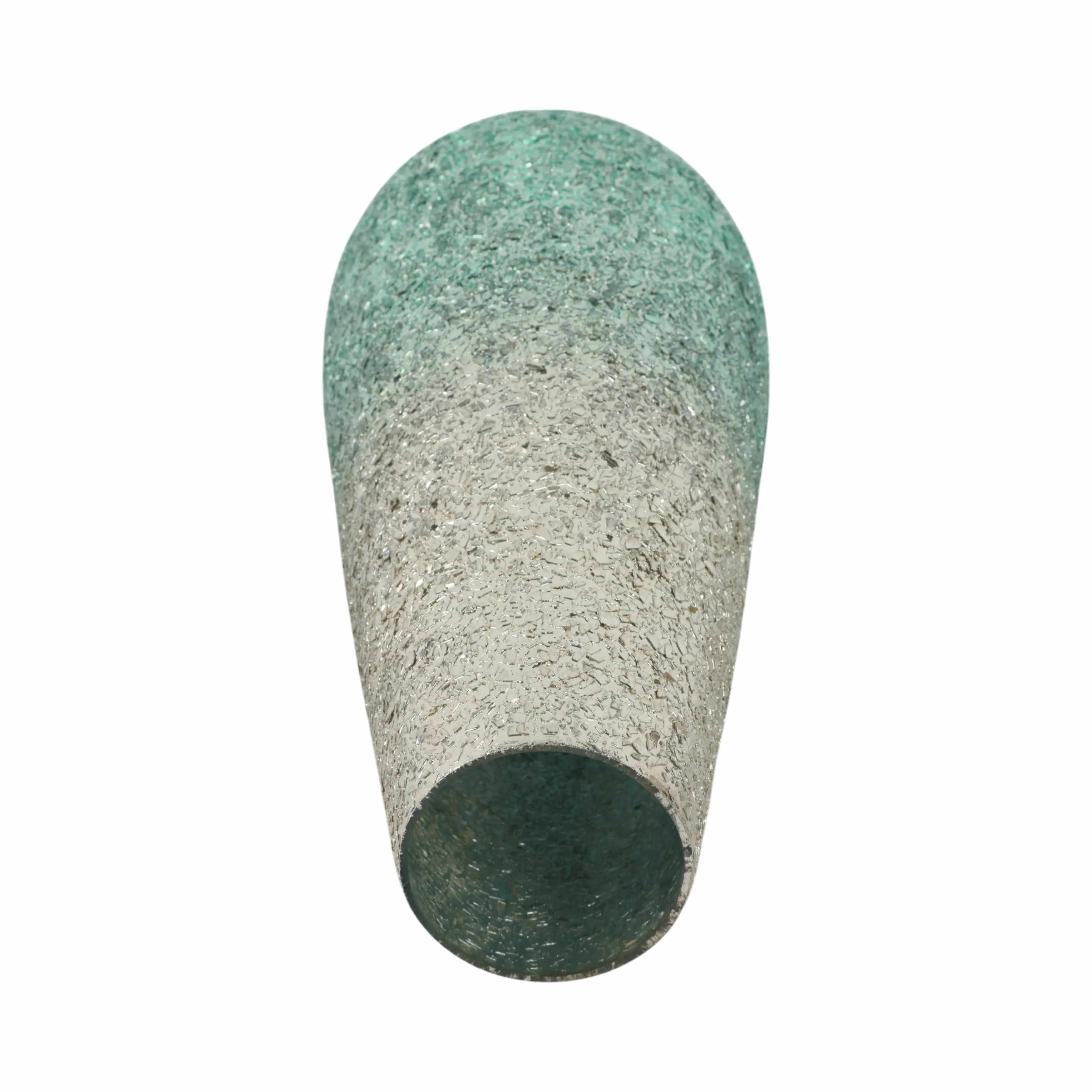 18" Crackled Vase, Green Ombre