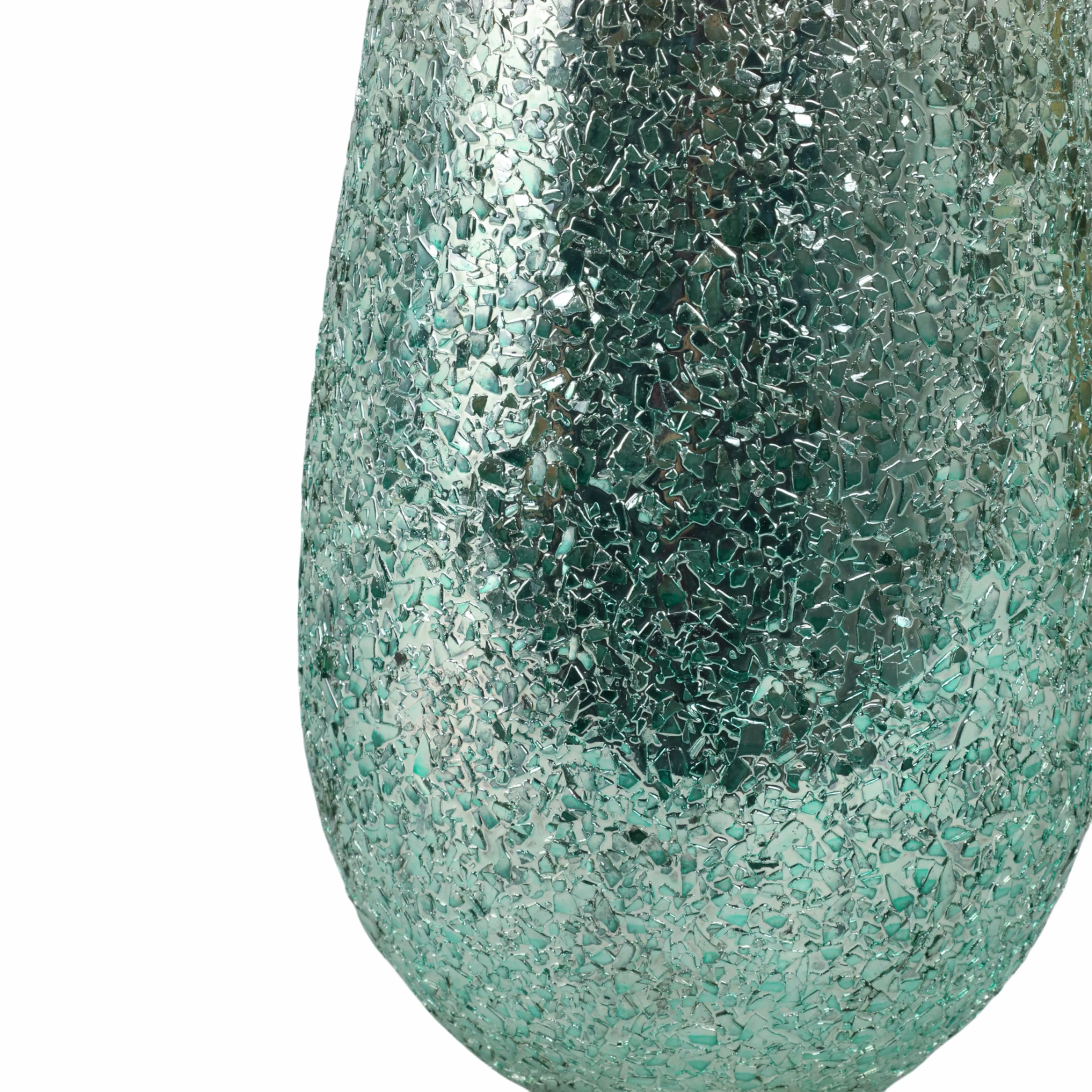 18" Crackled Vase, Green Ombre