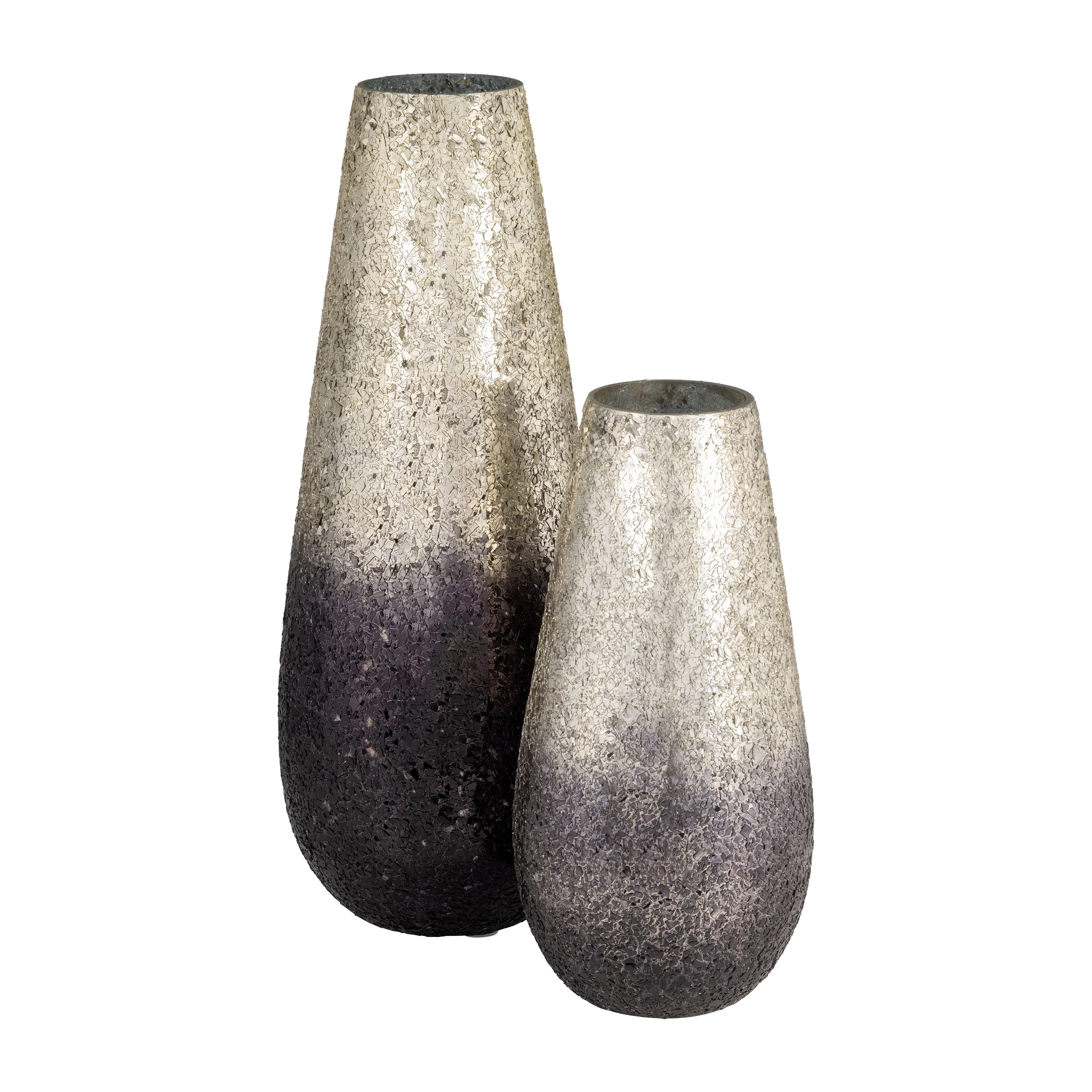 18" CRACKLED VASE, PLUM OMBRE