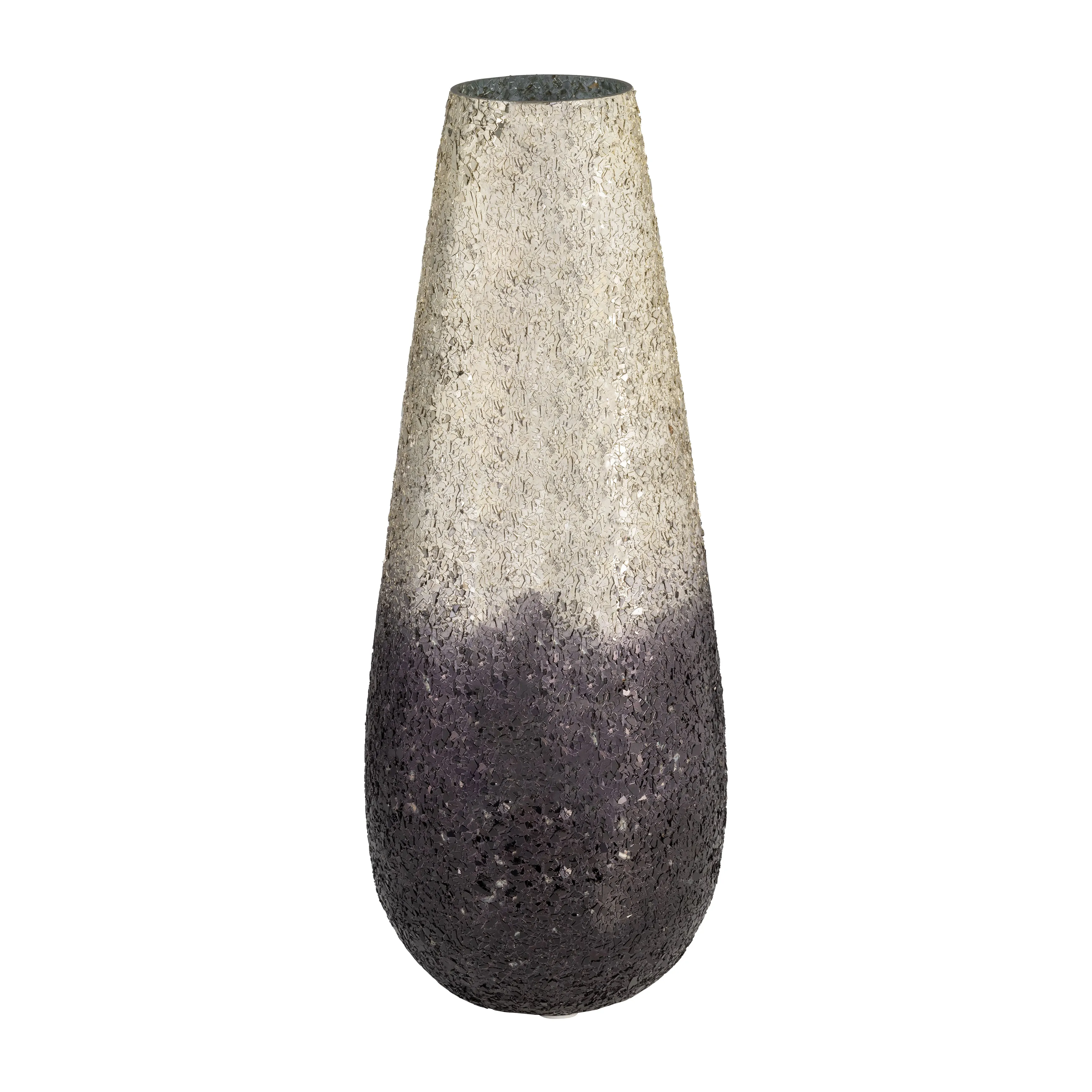 18" CRACKLED VASE, PLUM OMBRE