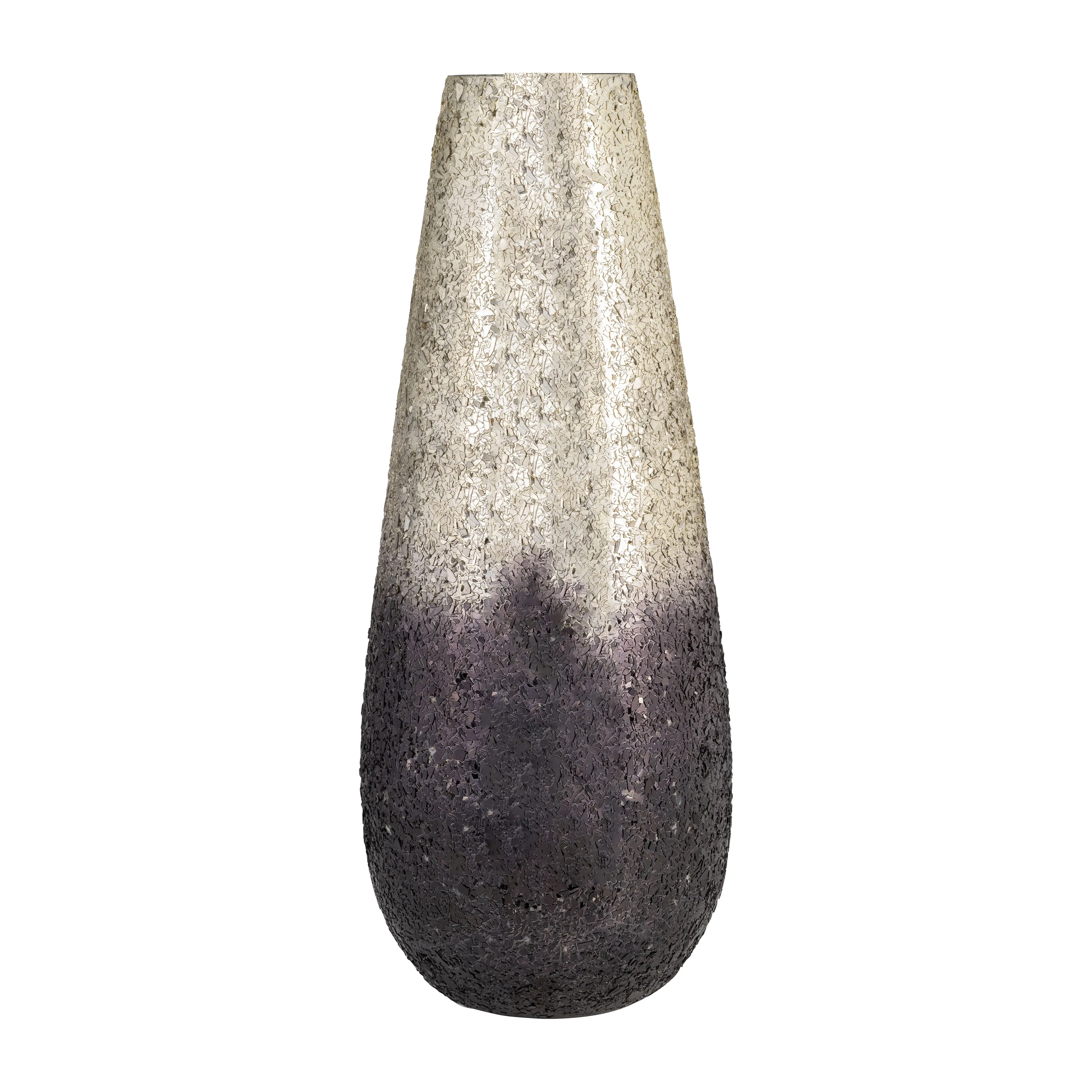 18" CRACKLED VASE, PLUM OMBRE