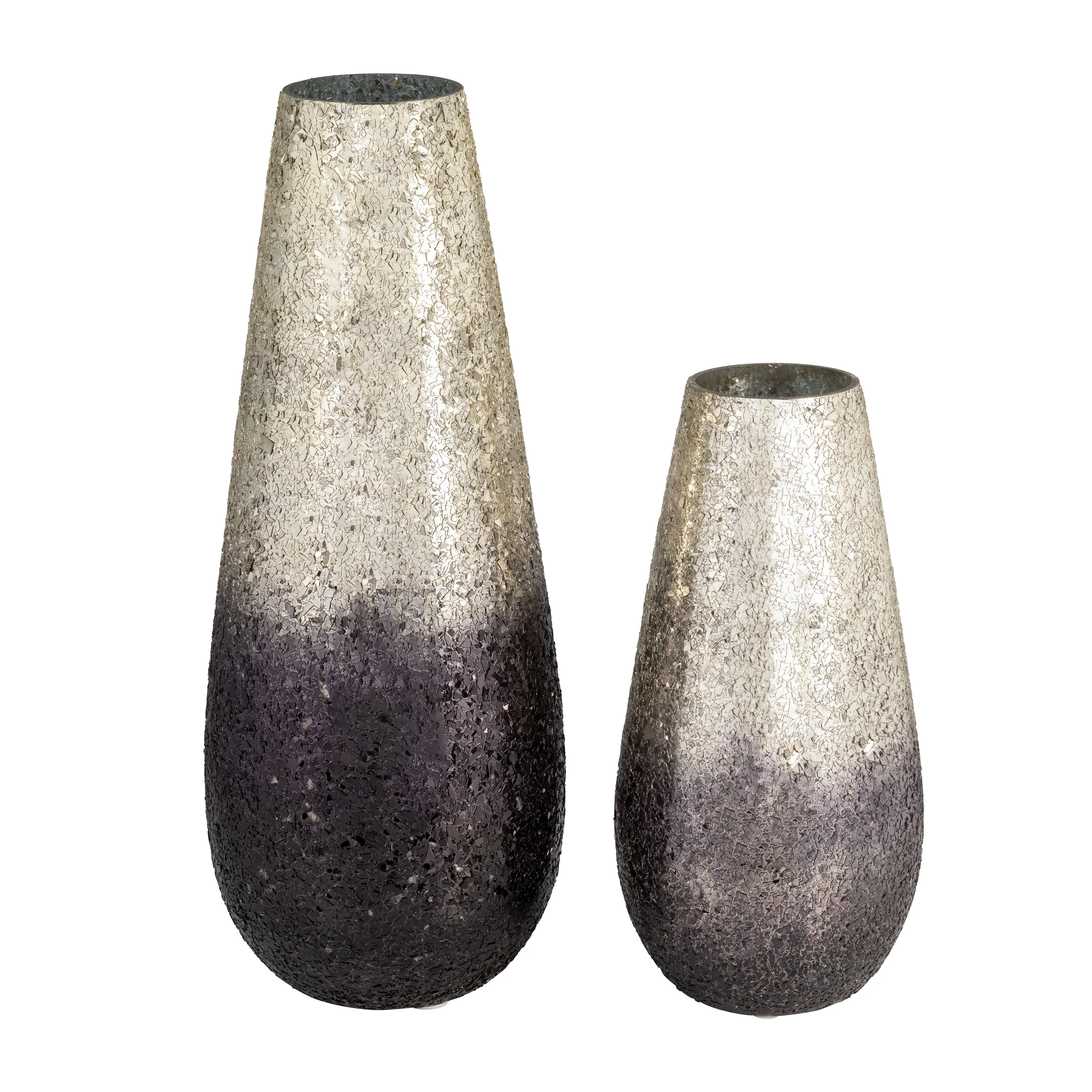 18" CRACKLED VASE, PLUM OMBRE