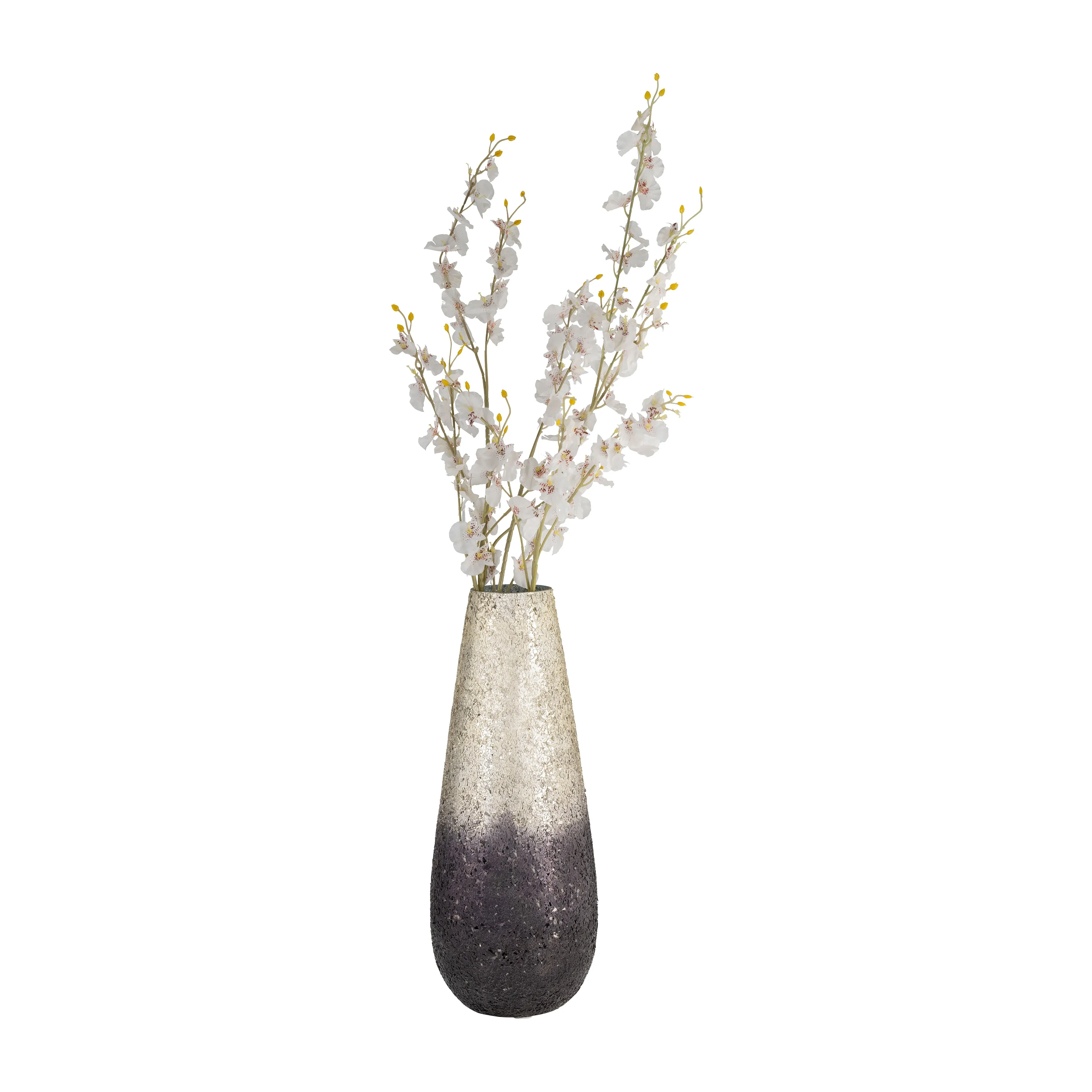 18" CRACKLED VASE, PLUM OMBRE