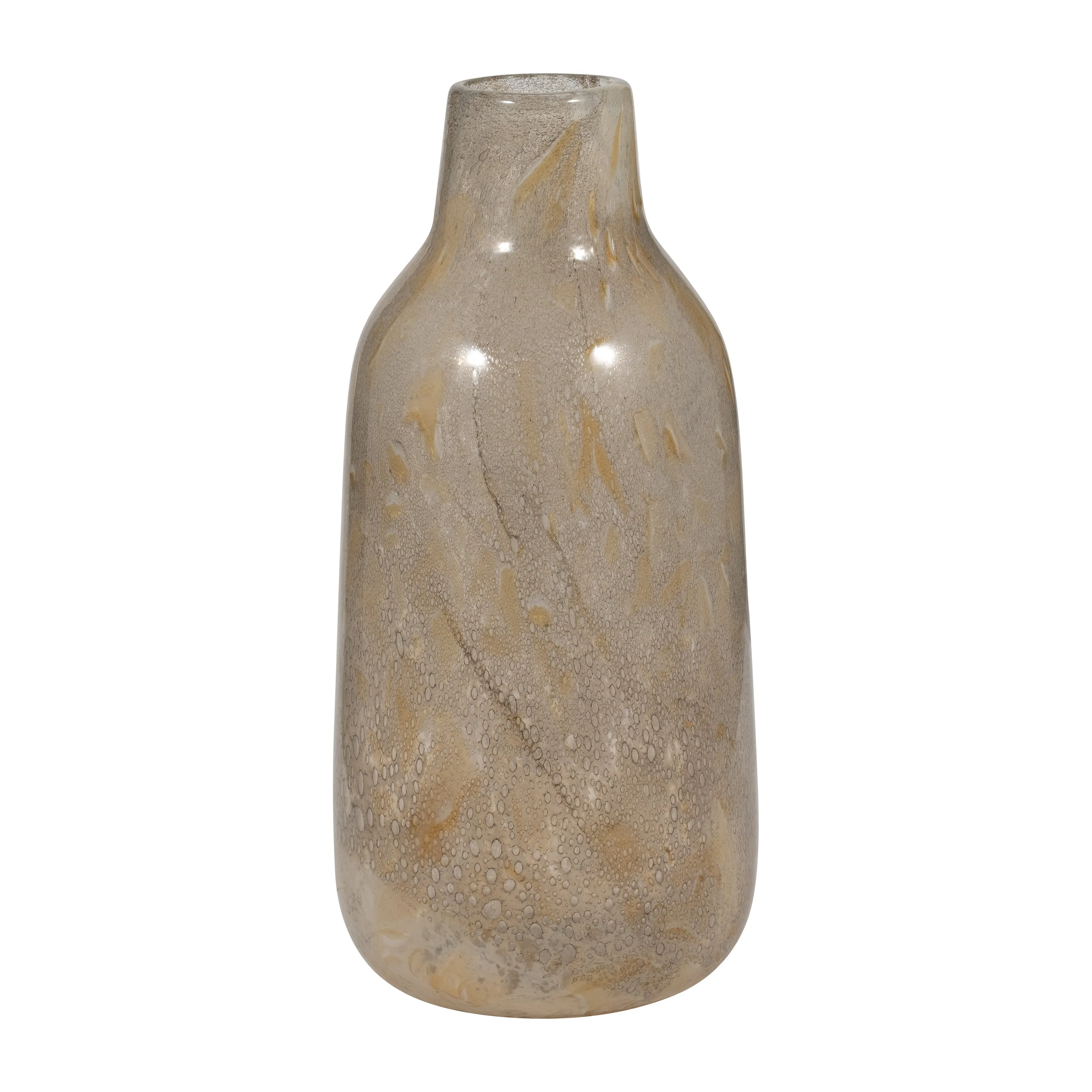 18" FOLEY LARGE NATURAL GLASS VASE