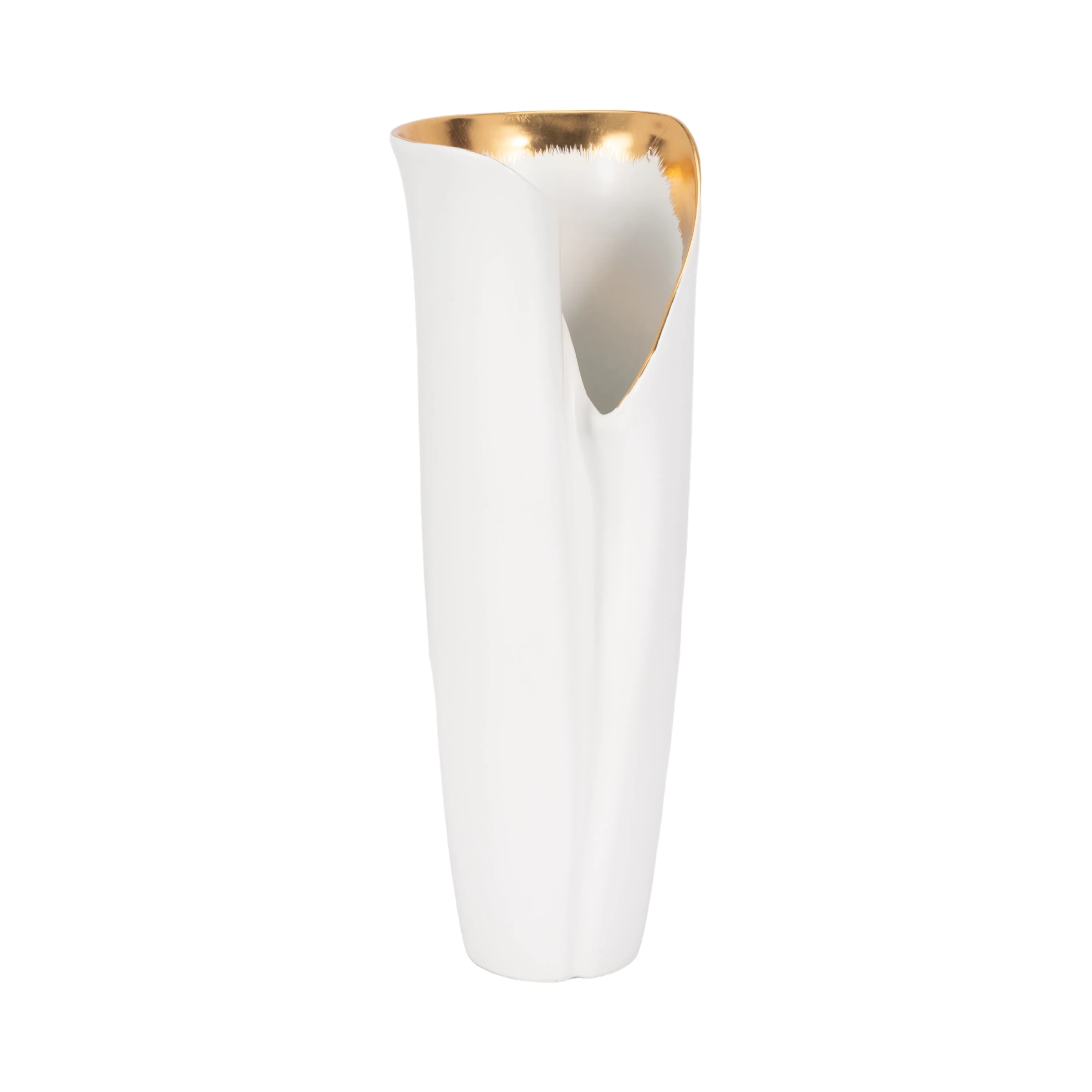 18" HOLLIS LARGE VASE, WHITE