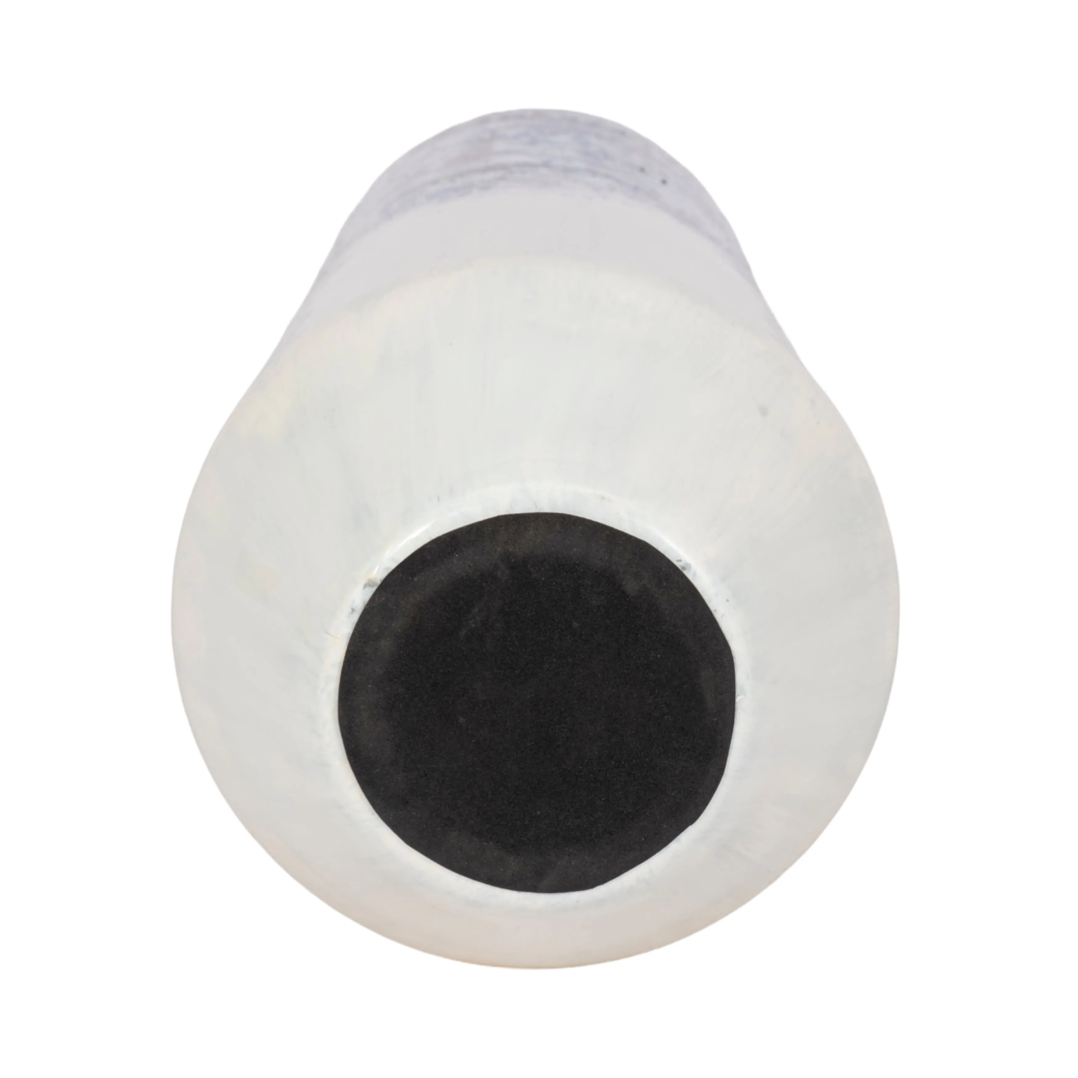 18" Tapered Bottom Vase Arctic Finish, White/blue