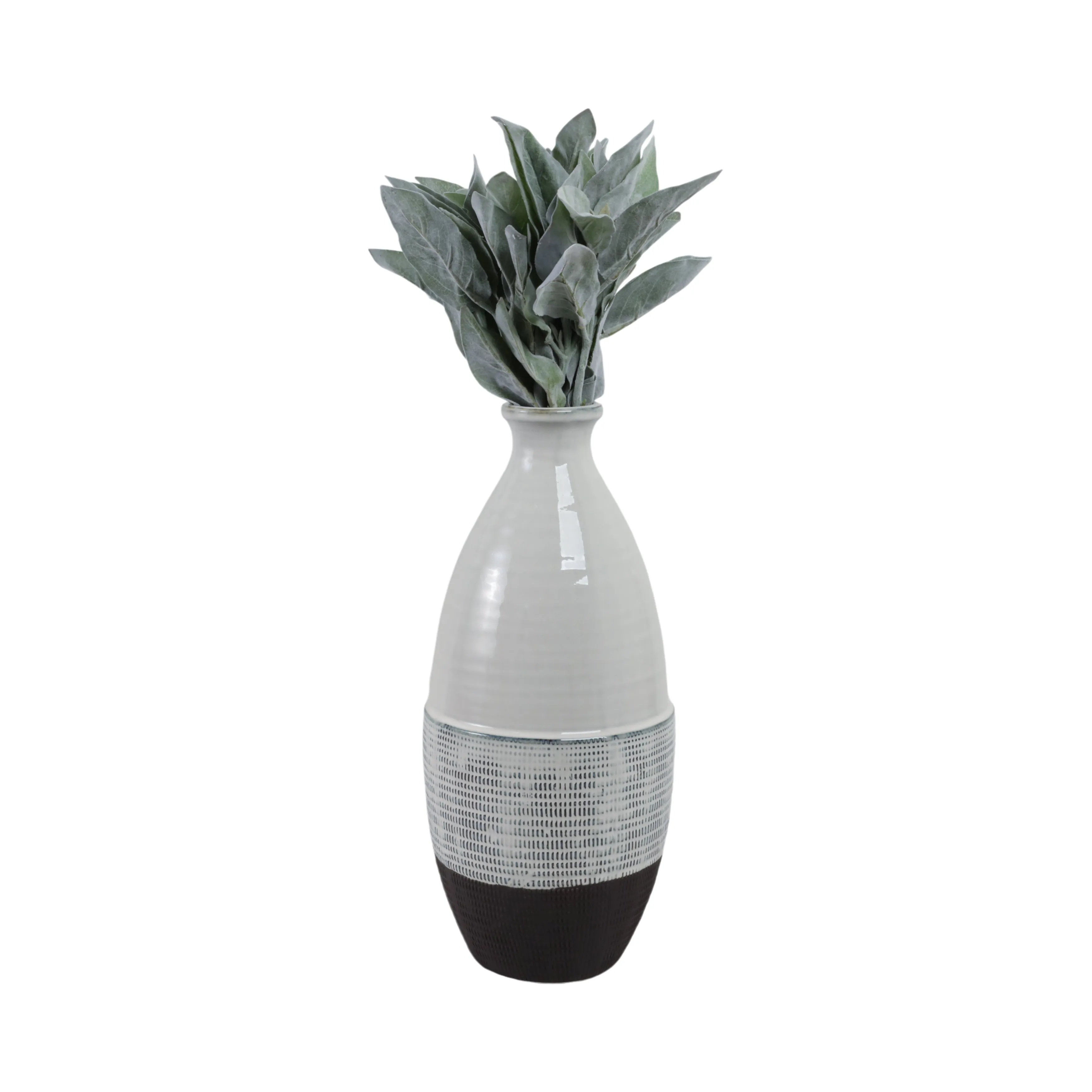 18x8" Textured Bottom Vase, Grey