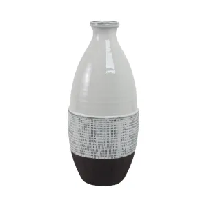18x8" Textured Bottom Vase, Grey