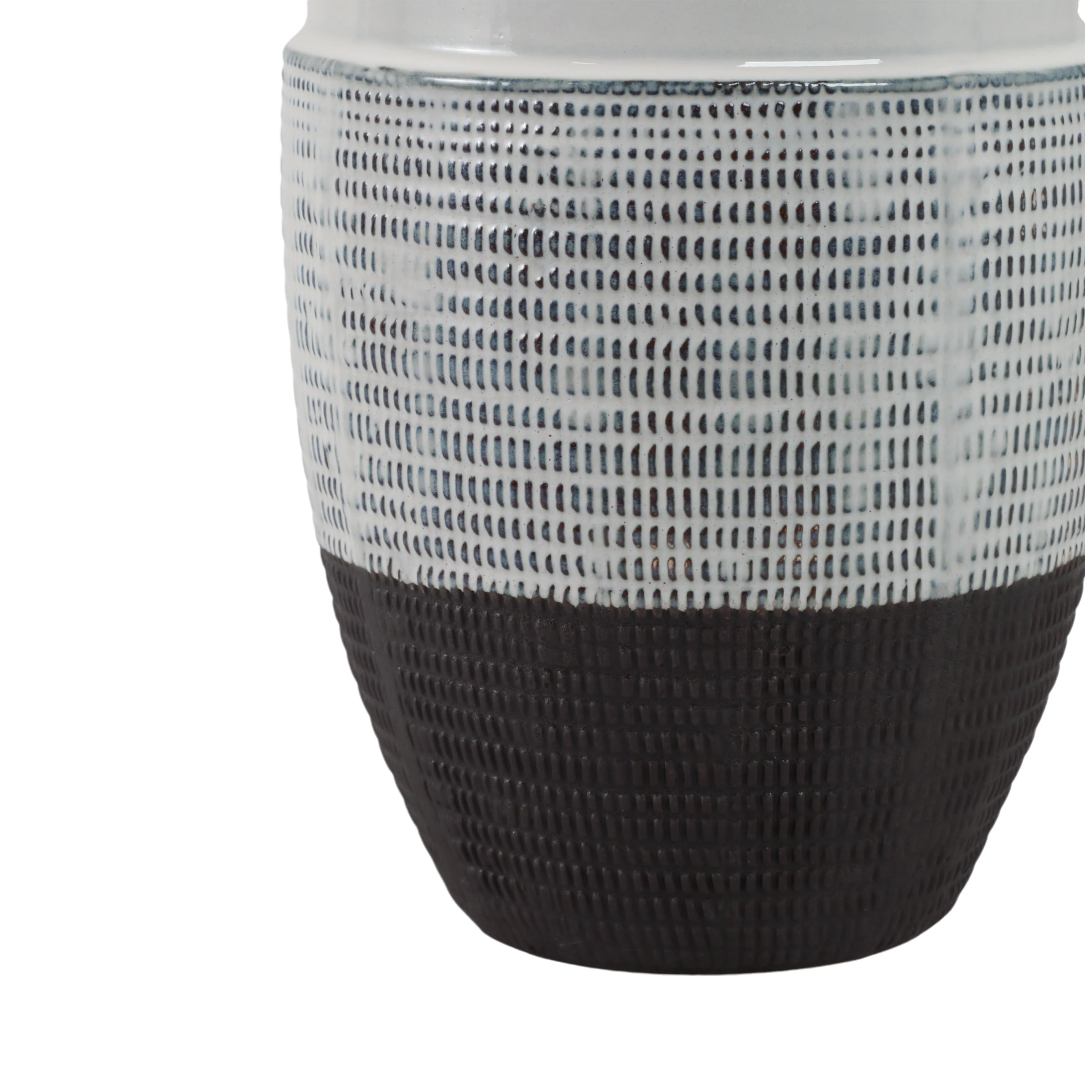 18x8" Textured Bottom Vase, Grey