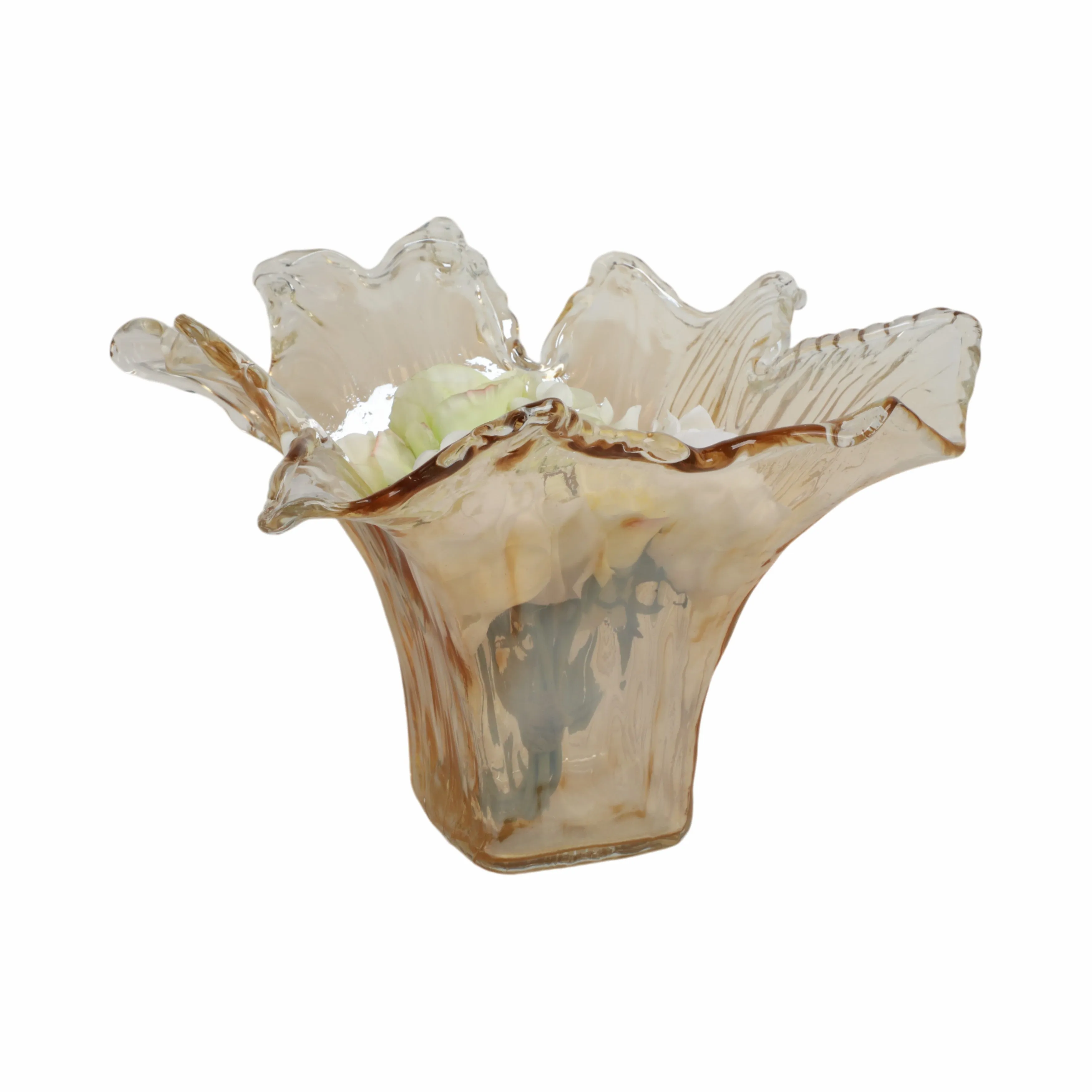 19" Fontana Wide Italian Art Glass Vase