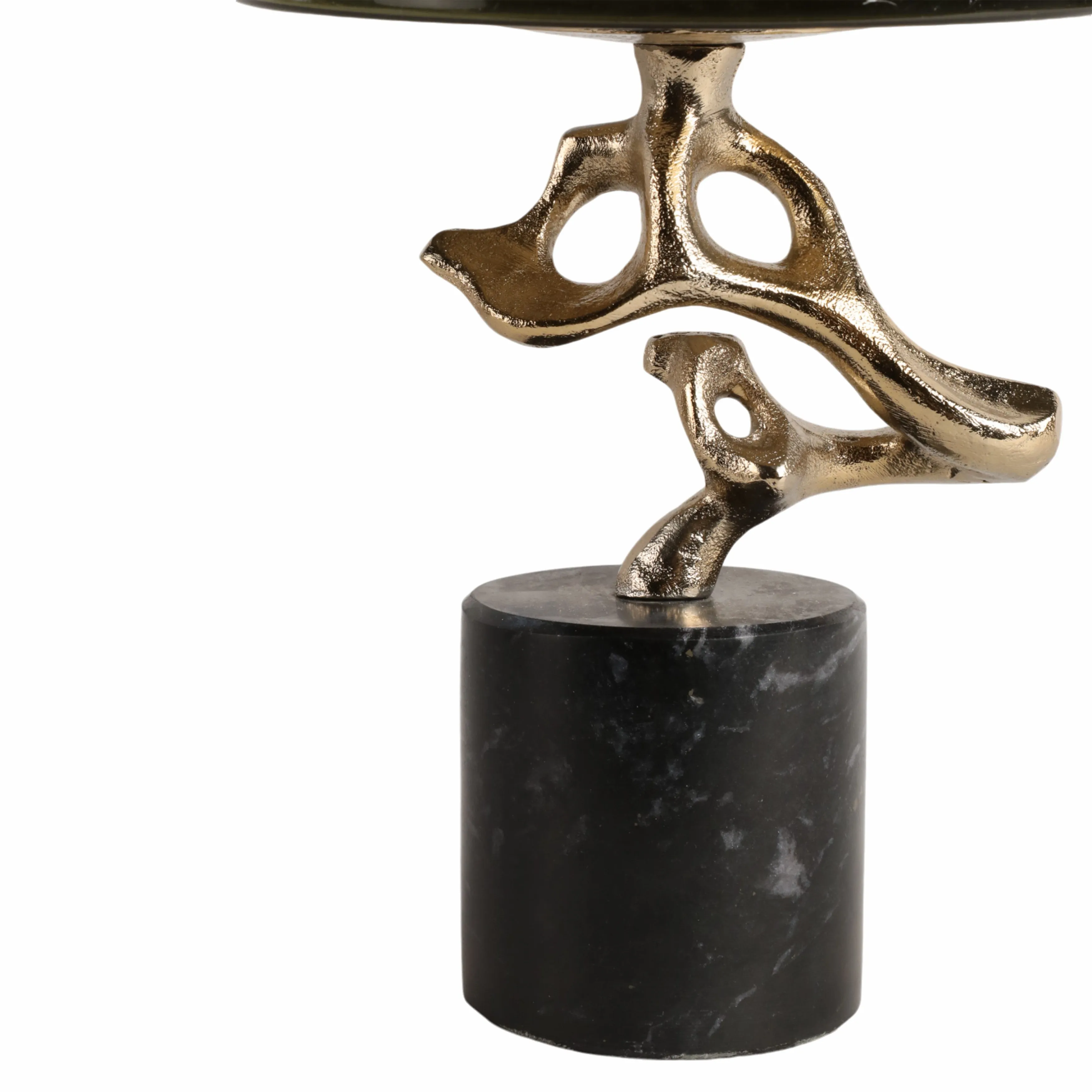 19" Lusaka Lg Hurrican Glass W/stone Base, Gold