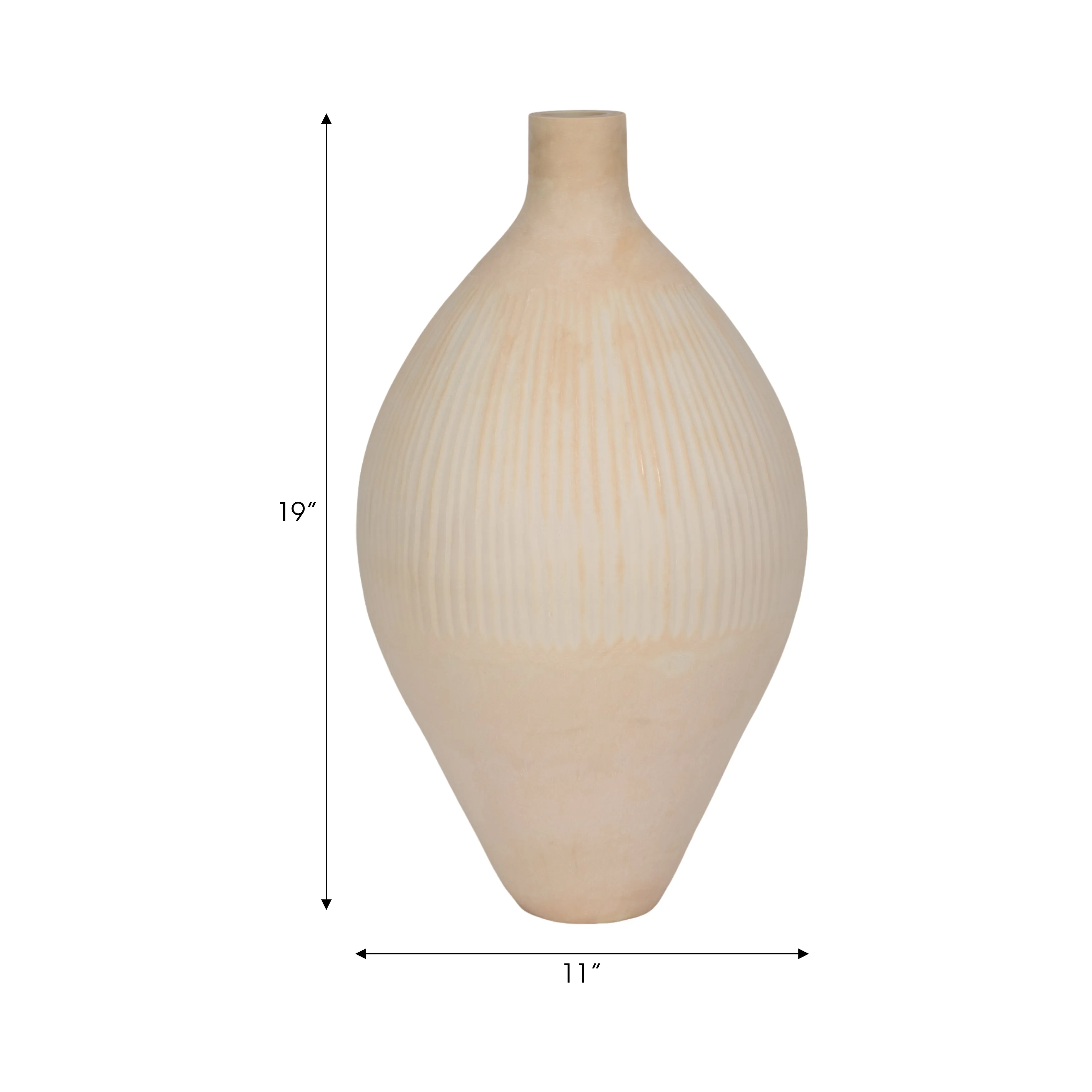 19" WALLACE CREAM LARGE GLASS VASE