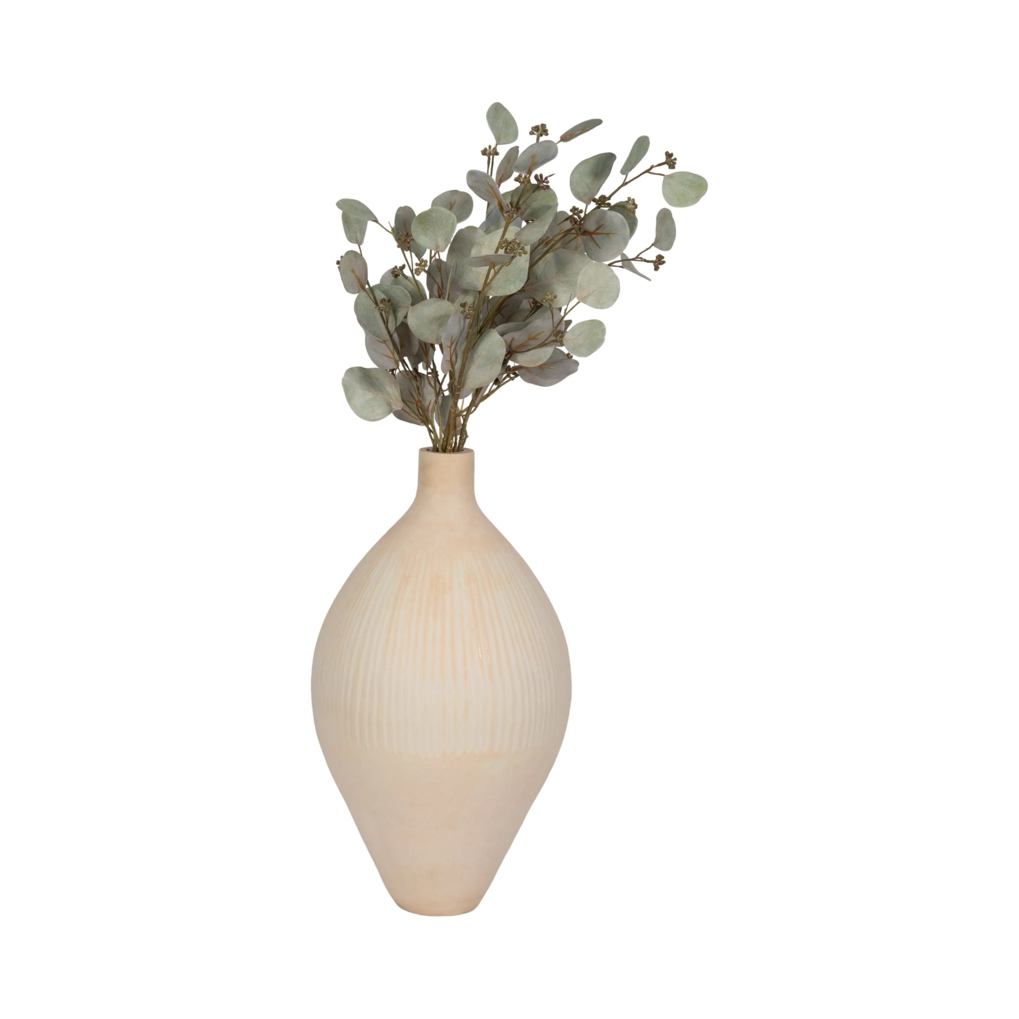 19" WALLACE CREAM LARGE GLASS VASE