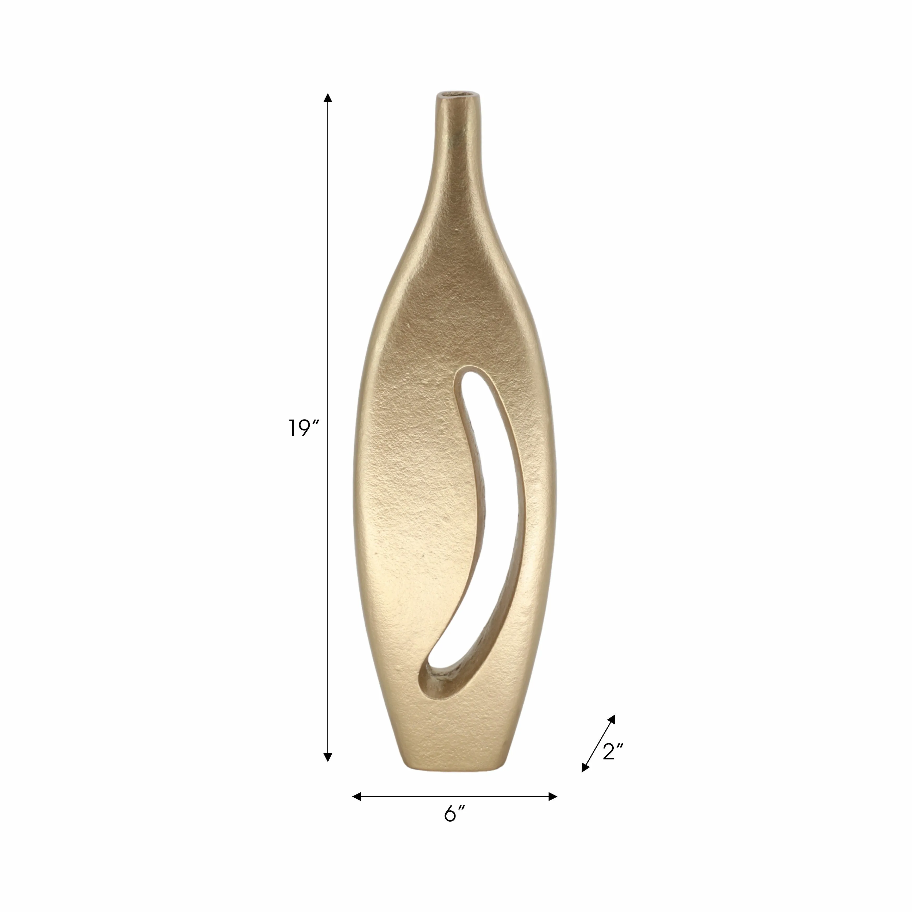 20" Carron Gold Metal Vase