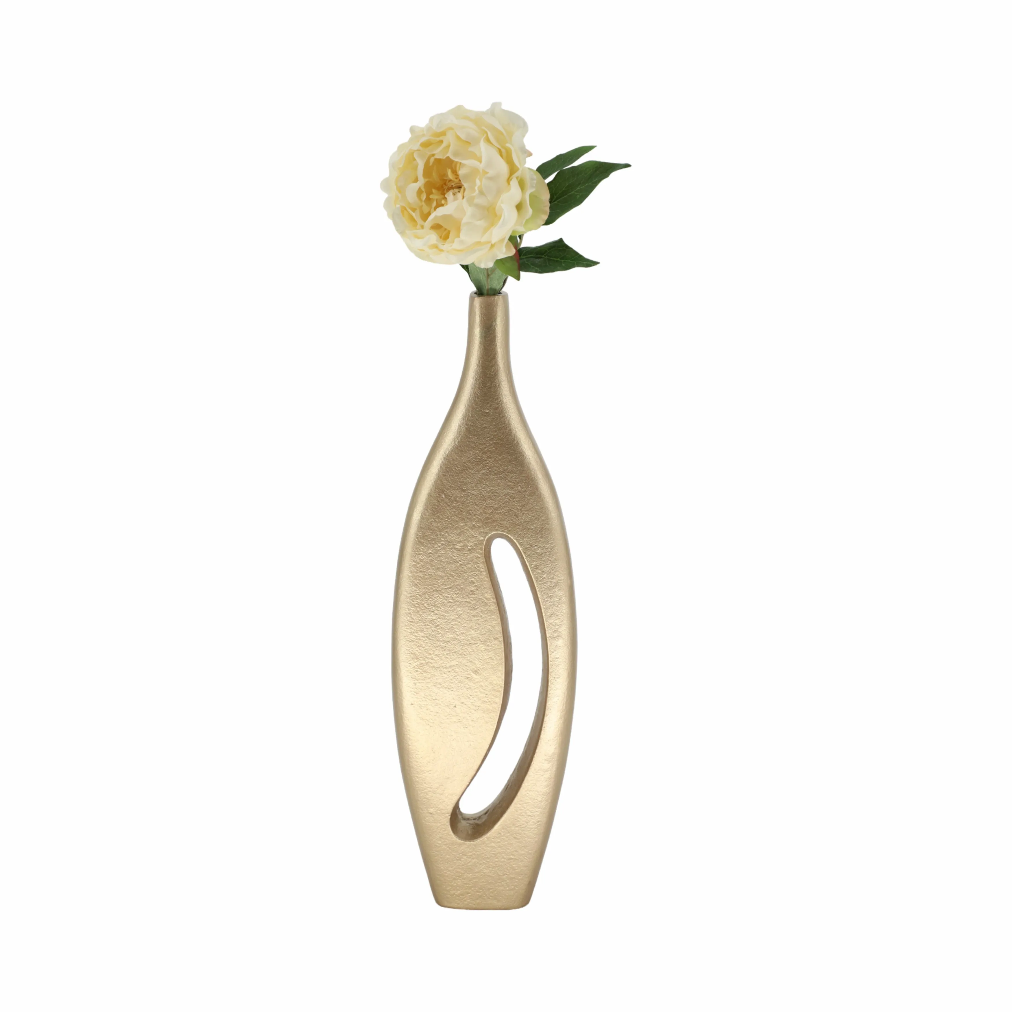 20" Carron Gold Metal Vase