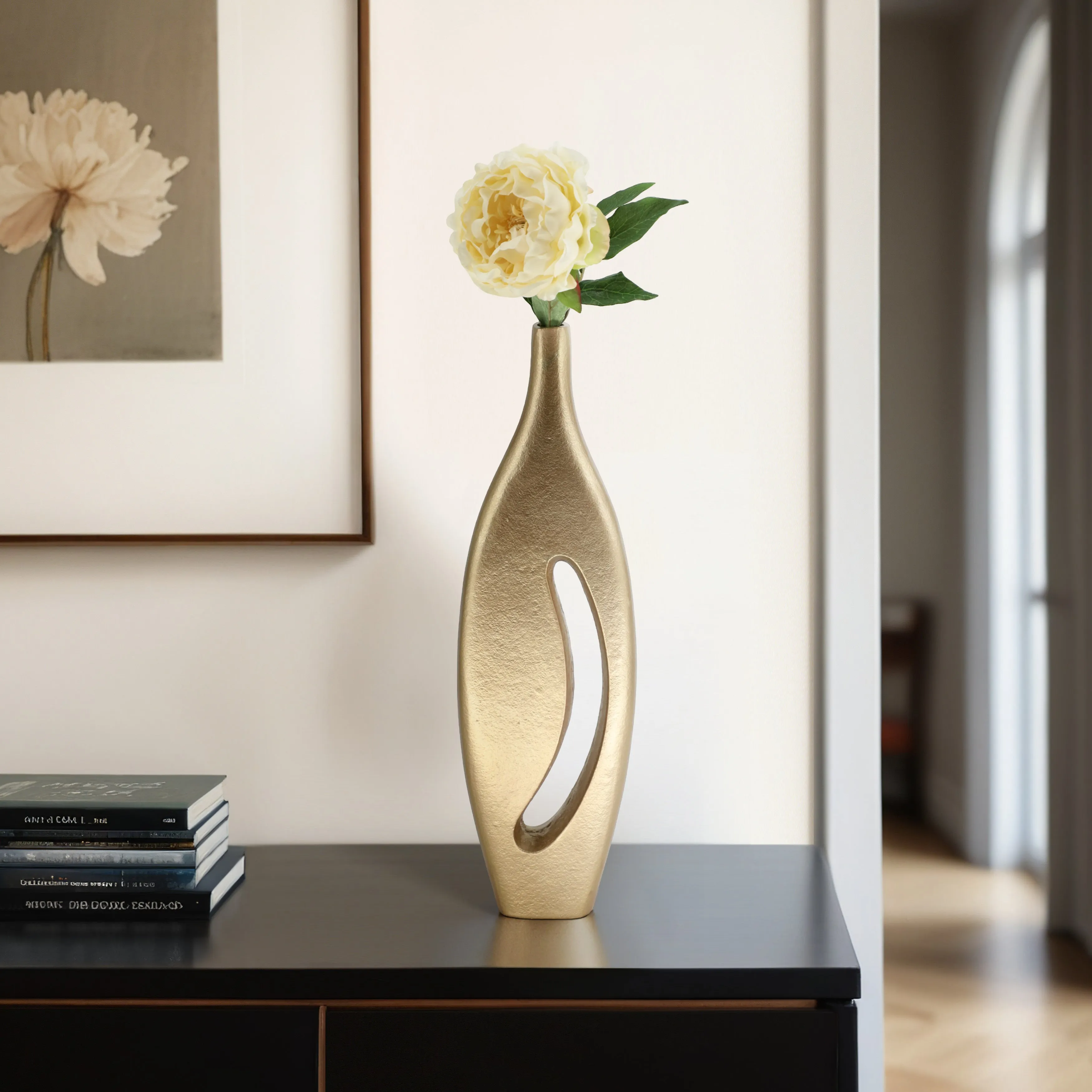 20" Carron Gold Metal Vase