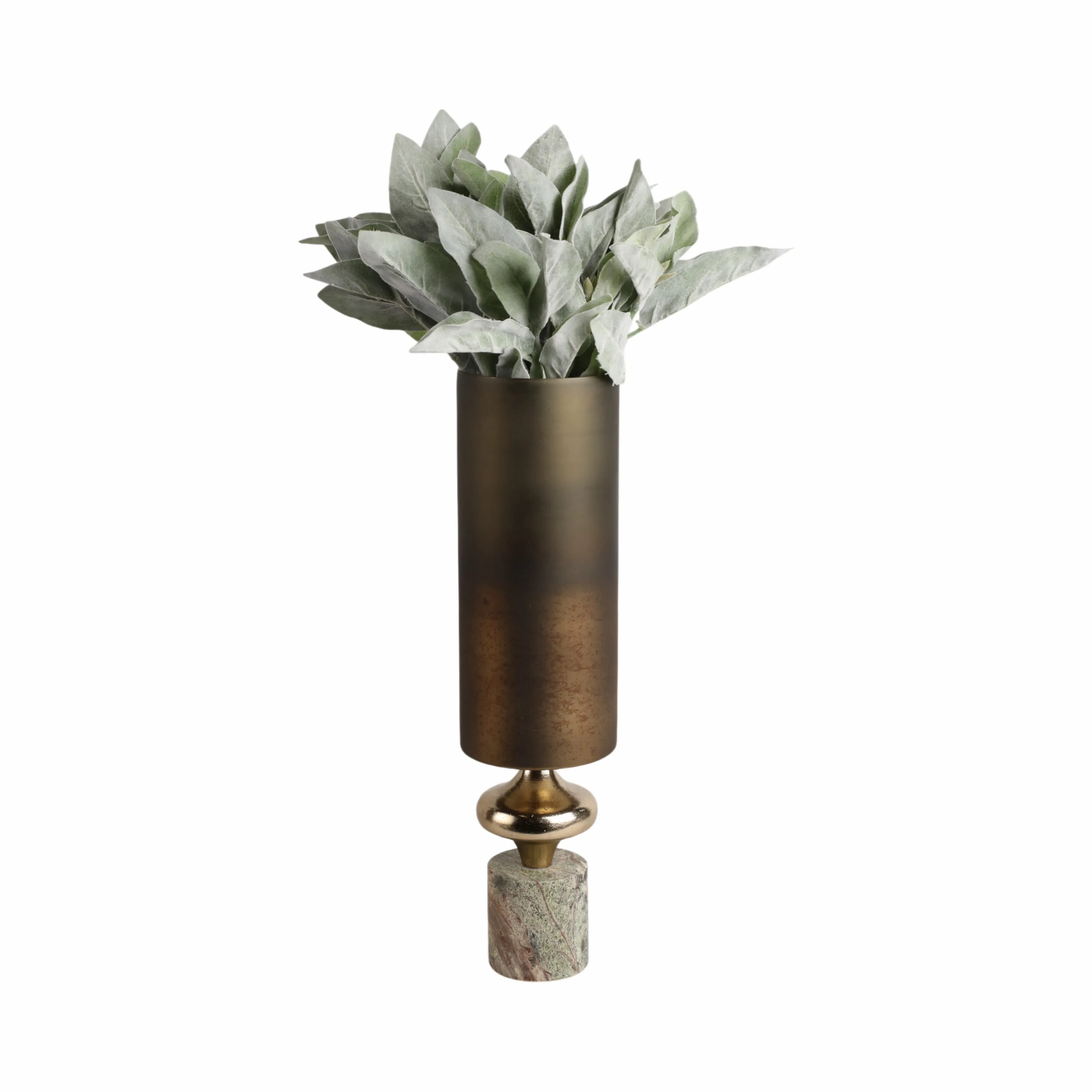 20" Kano Lg Glass Hurricane W/stone Base, Green