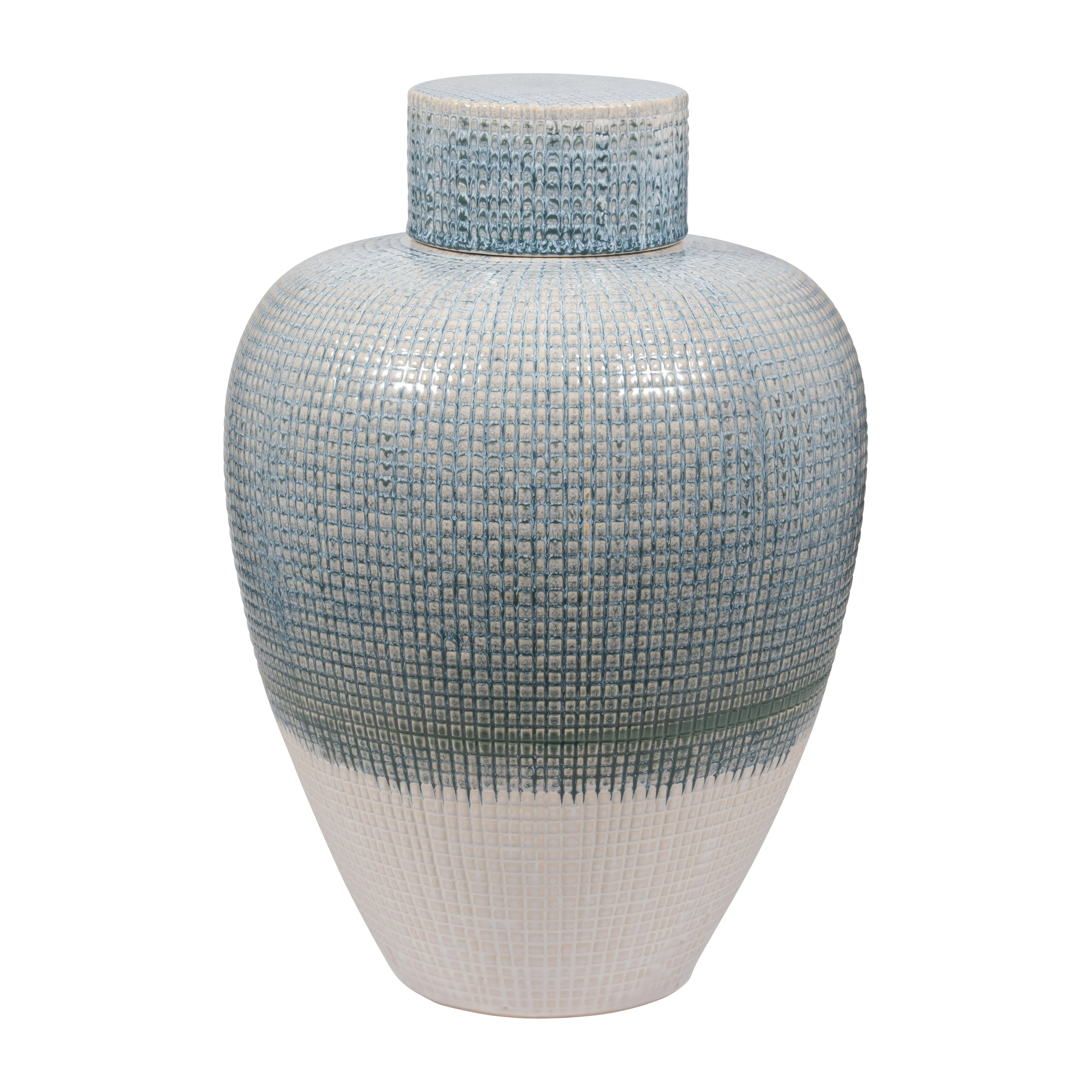 20" KASHION LARGE BLUE LIDDED JAR
