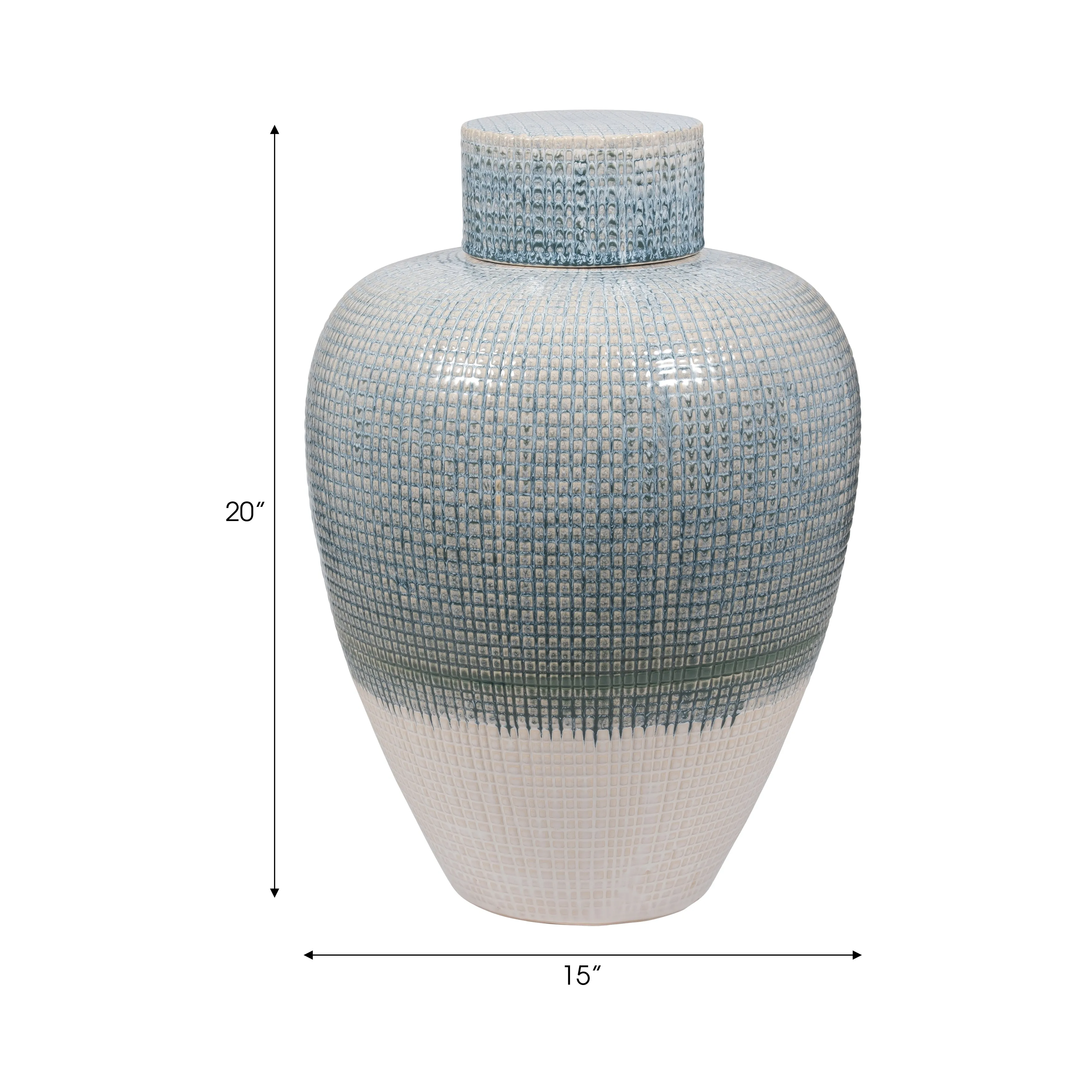 20" KASHION LARGE BLUE LIDDED JAR