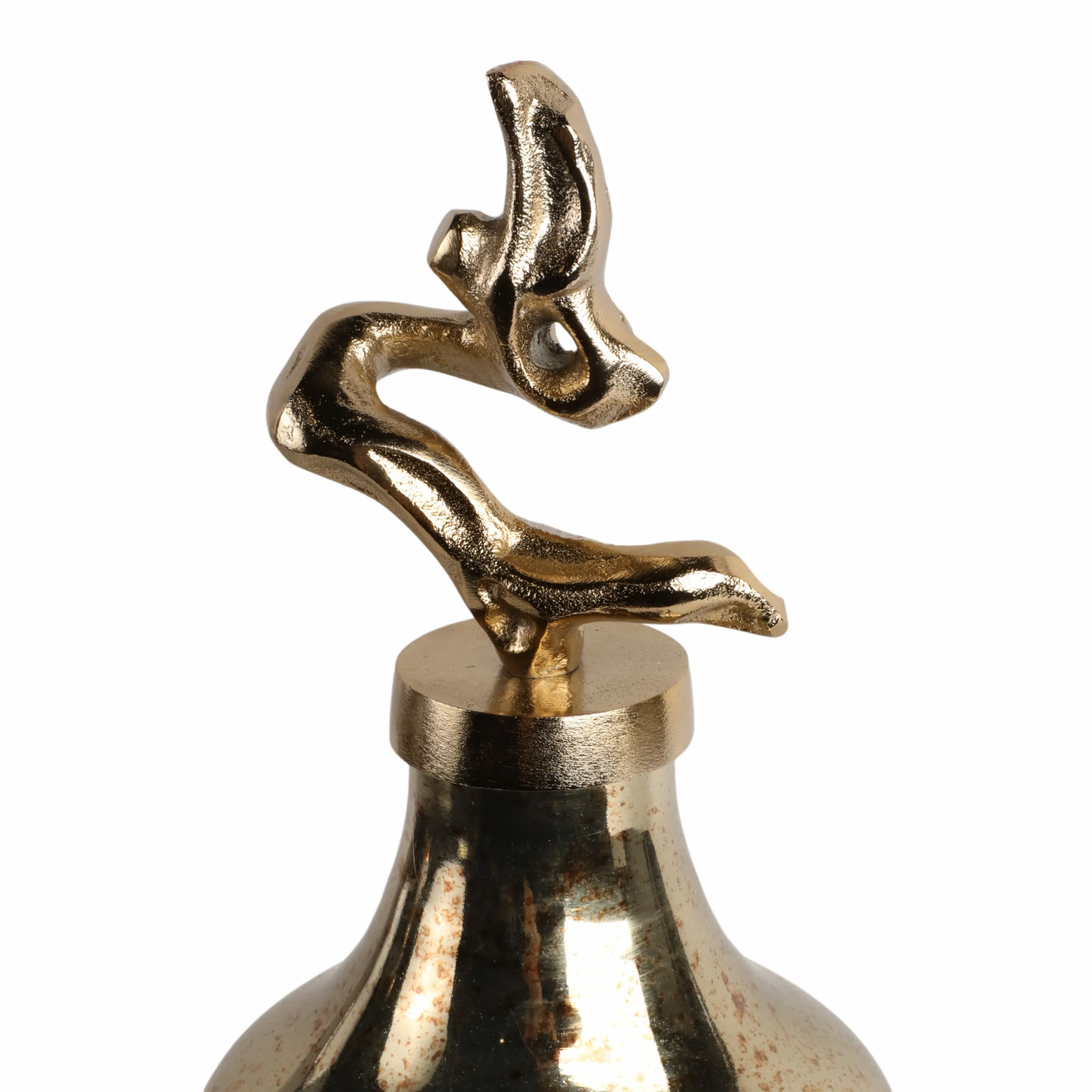 20" Lusaka Lg Glass Bottle, Gold