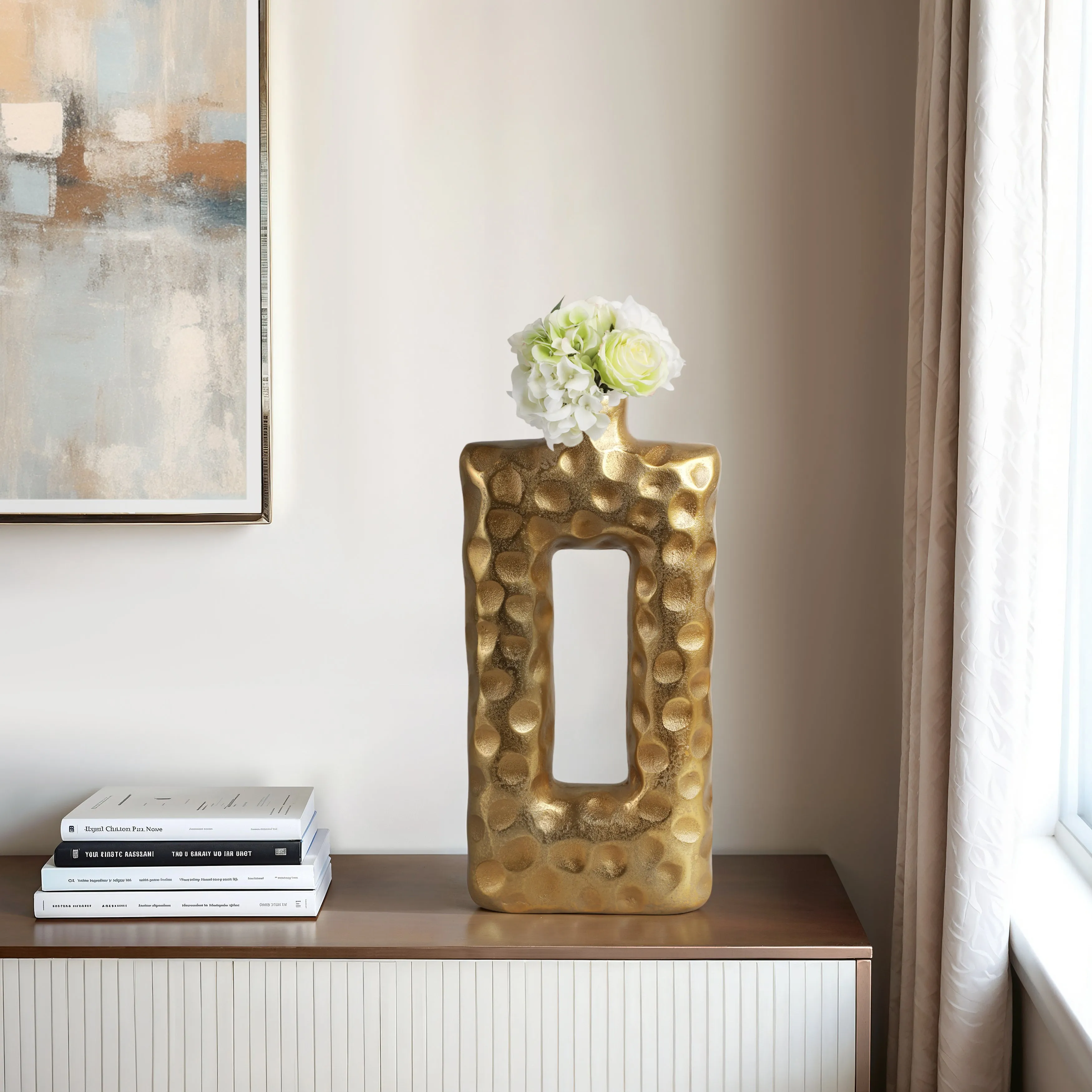 20" Renness Large Gold Vase